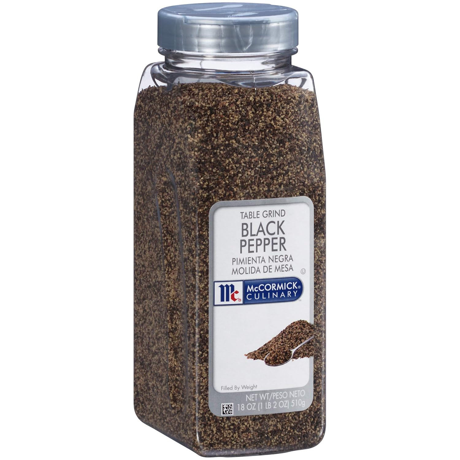 Table Grind Black Pepper, 18 Oz – One 18 Ounce Container of Coarse Ground Black