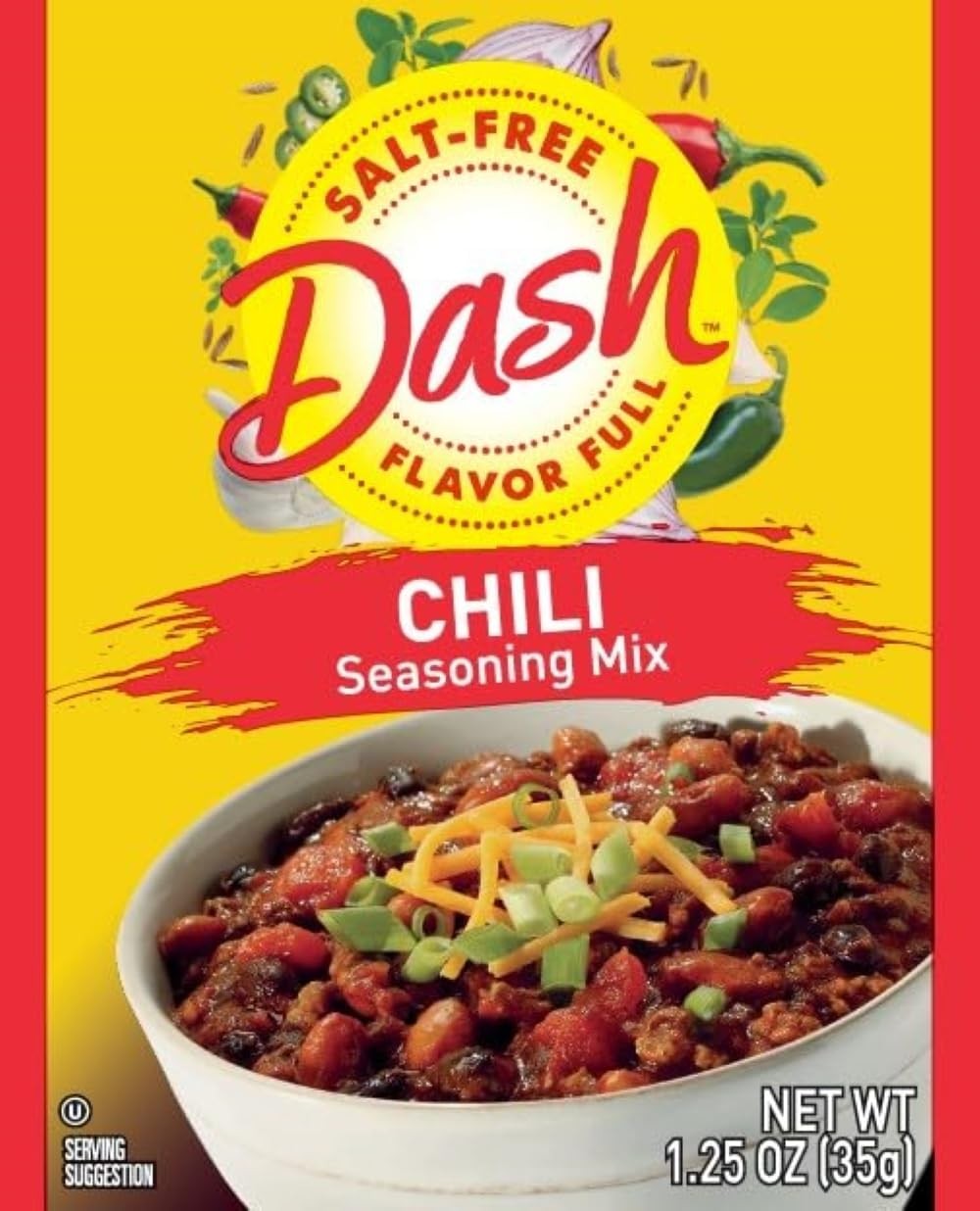 Dash Salt-Free Seasoning Mix, Chili, 1.25 Ounce Pack of 12