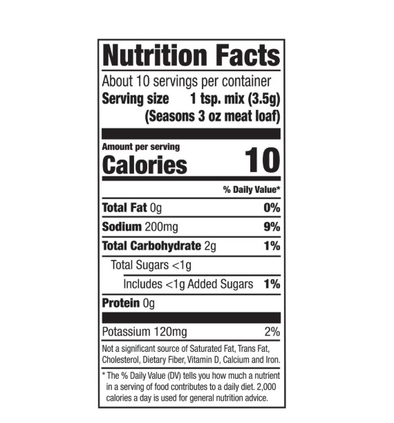 McCormick Meat Loaf Seasoning Mix with 30% Less Sodium, 1.25 oz