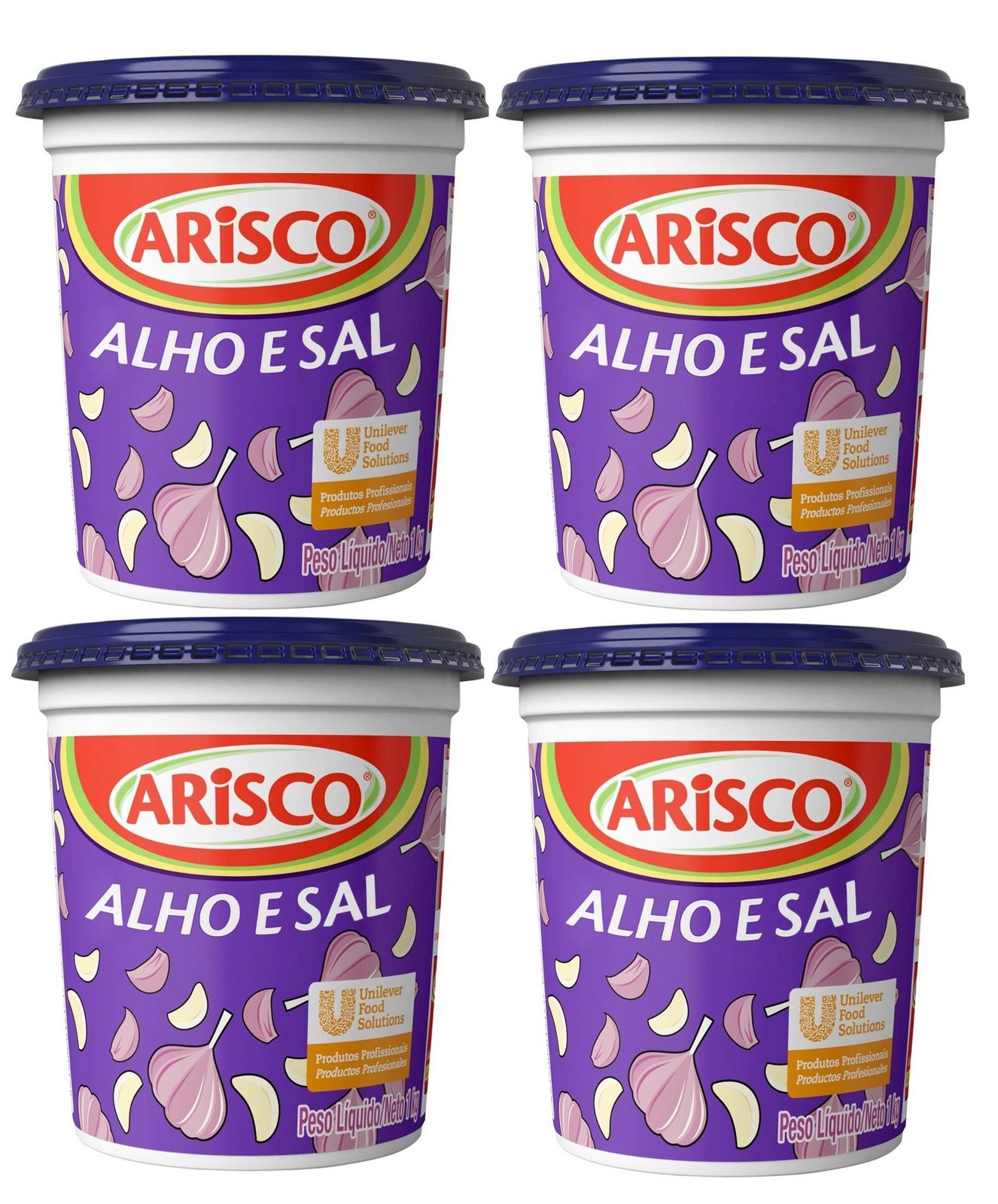 Arisco Tempero Alho e Sal | Seasoning Garlic and Salt 300gr 10.58oz (4 Pack)