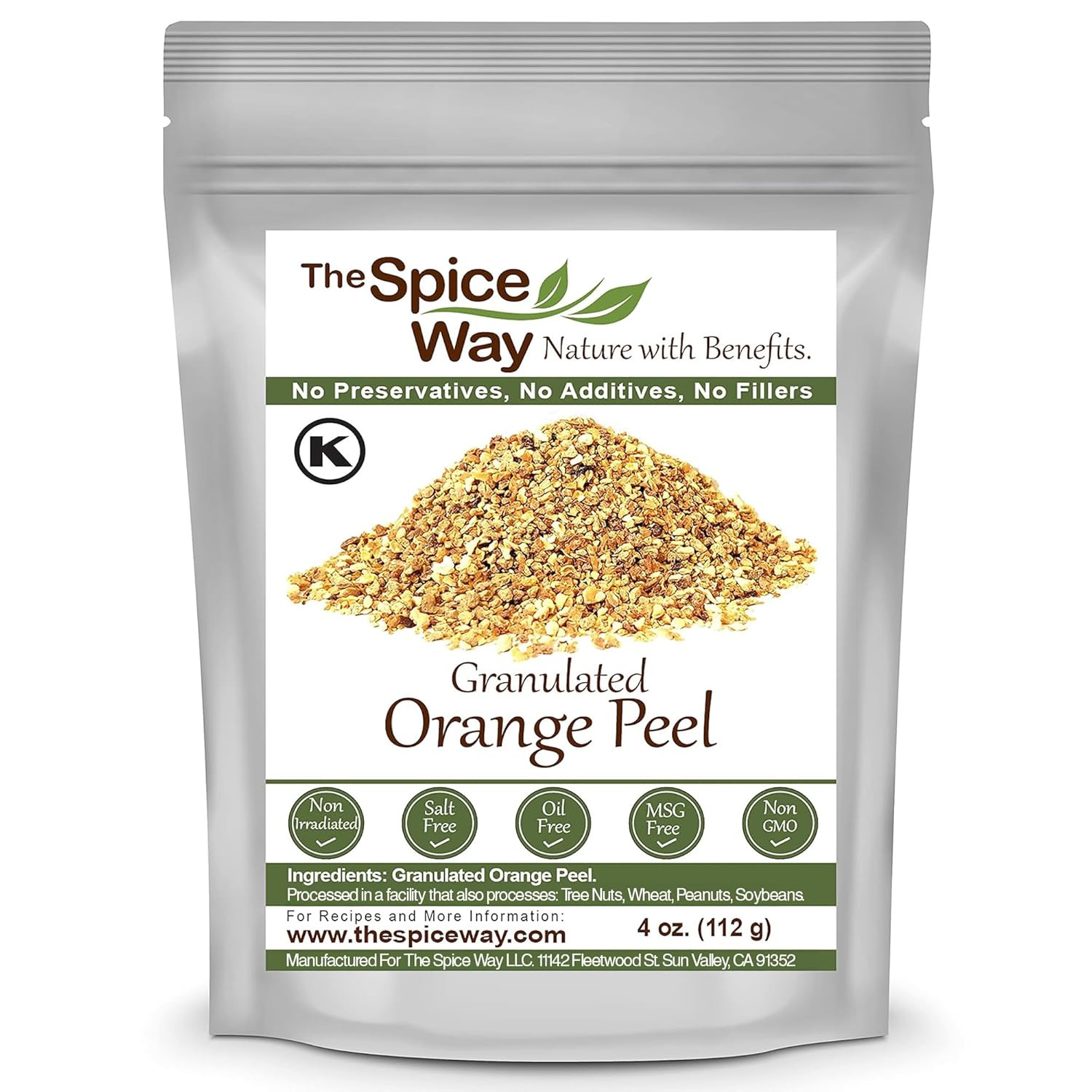 Orange Peel – Granules (4 Oz) without Any Preservatives. Great for Cooking, Baki