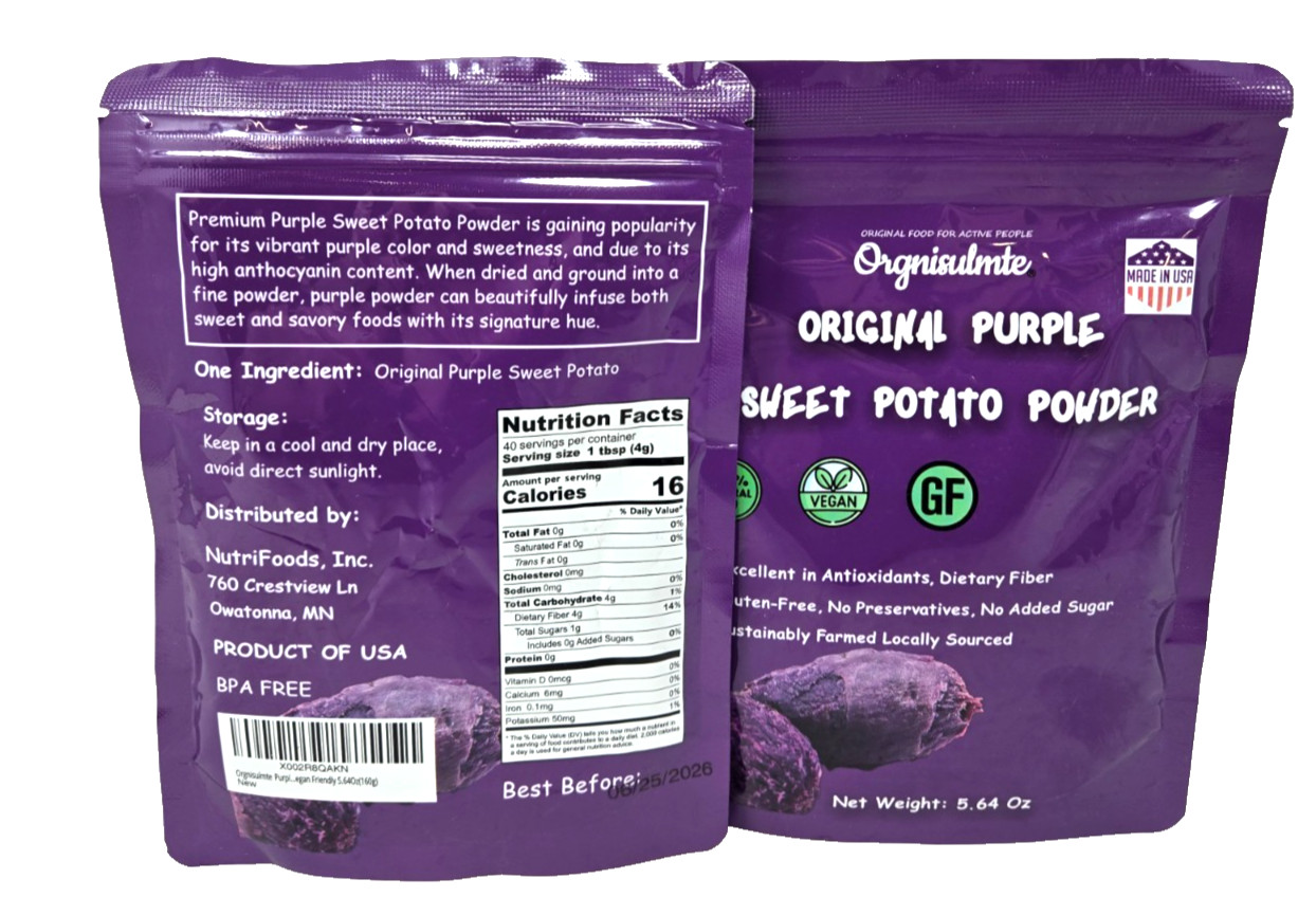 ORGNISULMTE Original Purple Sweet Potato Powder, 5.64oz, (2 Pack)