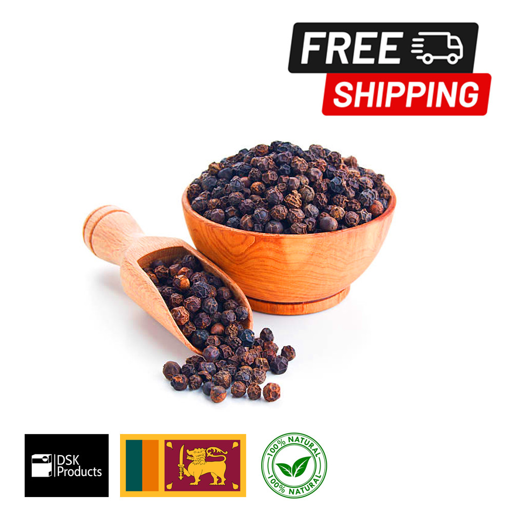 Black Pepper Whole Peppercorns Sri Lanka Ceylon Spices Organic Dry Natural Pure