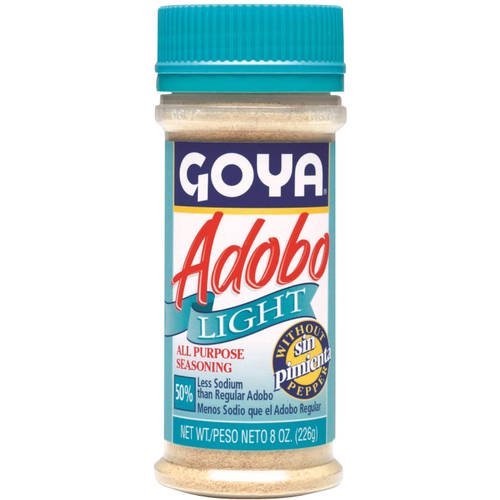 Goya Adobo Light All Purpose Seasoning Bundle with and without Pepper 8 oz each