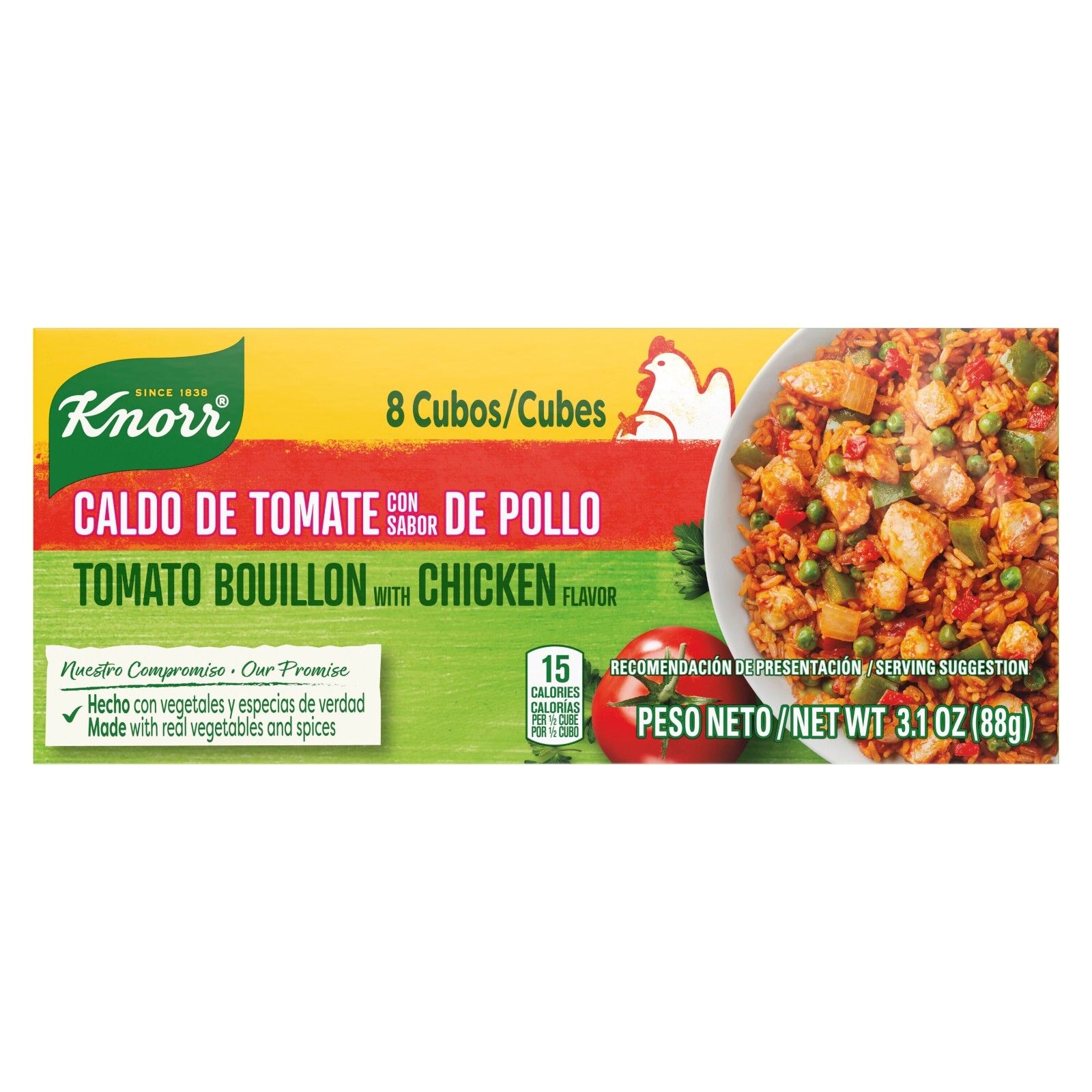 Lot of 6 – Knorr Cube Bouillon Tomato 3.1 oz, 8 ct – 48 CUBES / 18.6 oz TOTAL