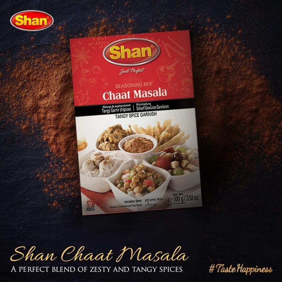 Shan – Chaat Masala Seasoning Mix (100g) – Spice Packets for Tangy Pack of 3