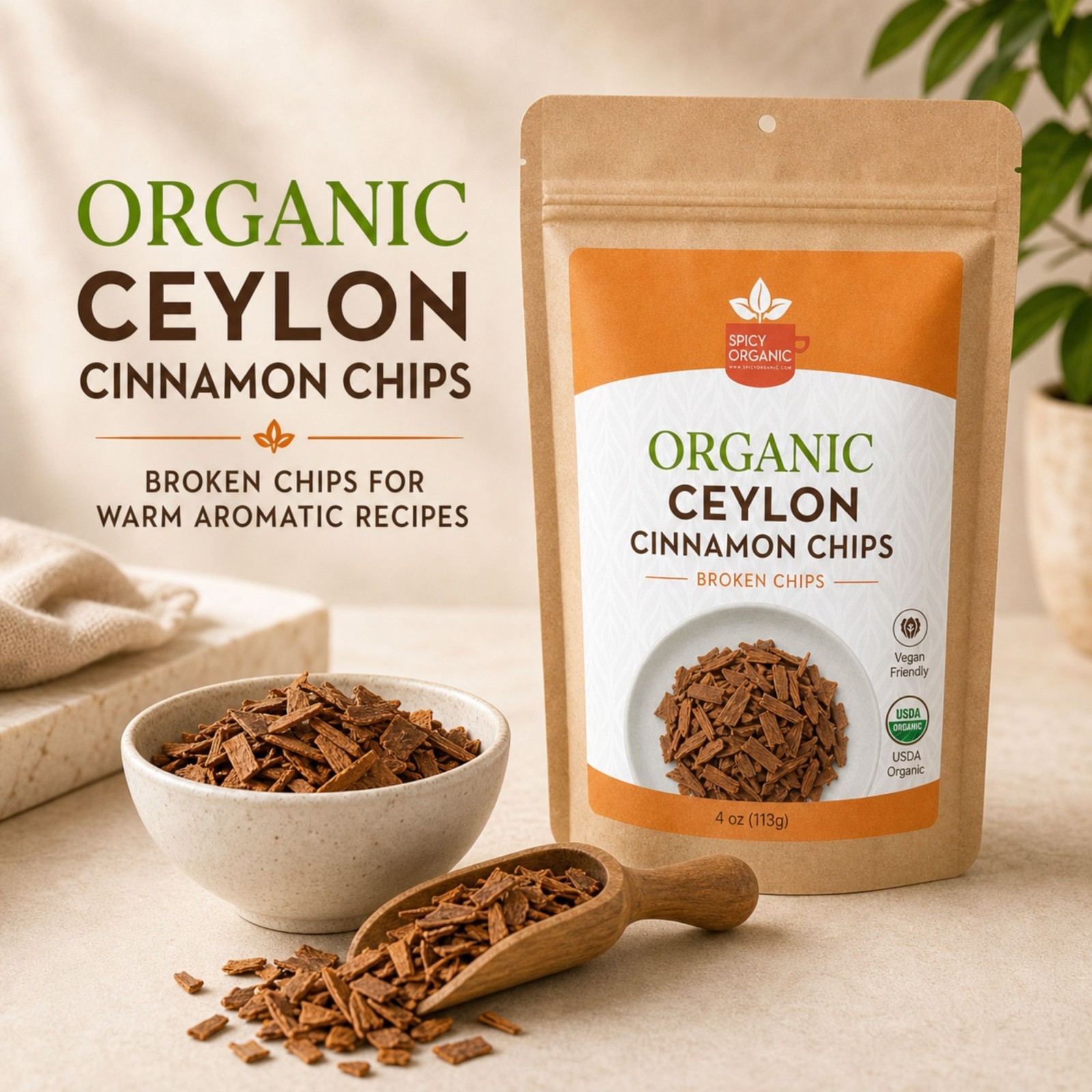 Spicy Organic Cassia Cinnamon Whole 16 oz | USDA Organic