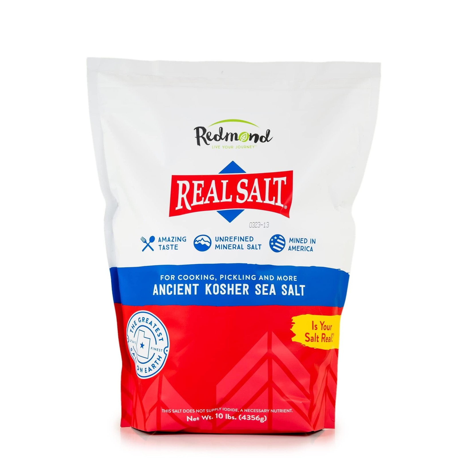 Real Salt Kosher – Natural Unrefined Gluten Free Kosher grind, 10 LB Bag