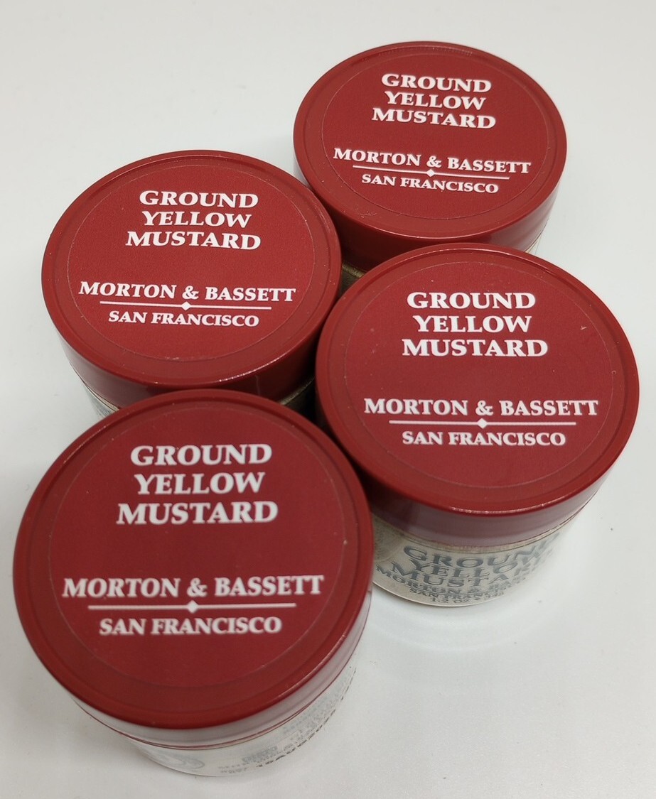 Morton & Bassett Ground Yellow Mustard 1.2 Oz Pack Lot Of 4 Kosher Gluten Free
