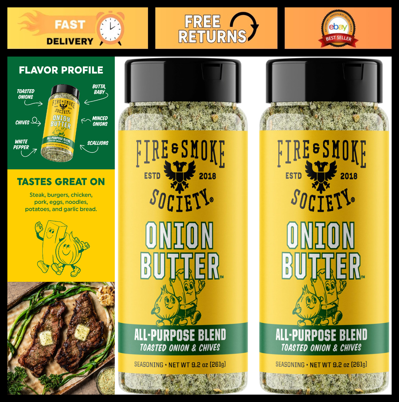 All-Purpose Onion Butter Seasoning – 9.2 oz (2-Pack) | Flavor Enhancer & Spice M