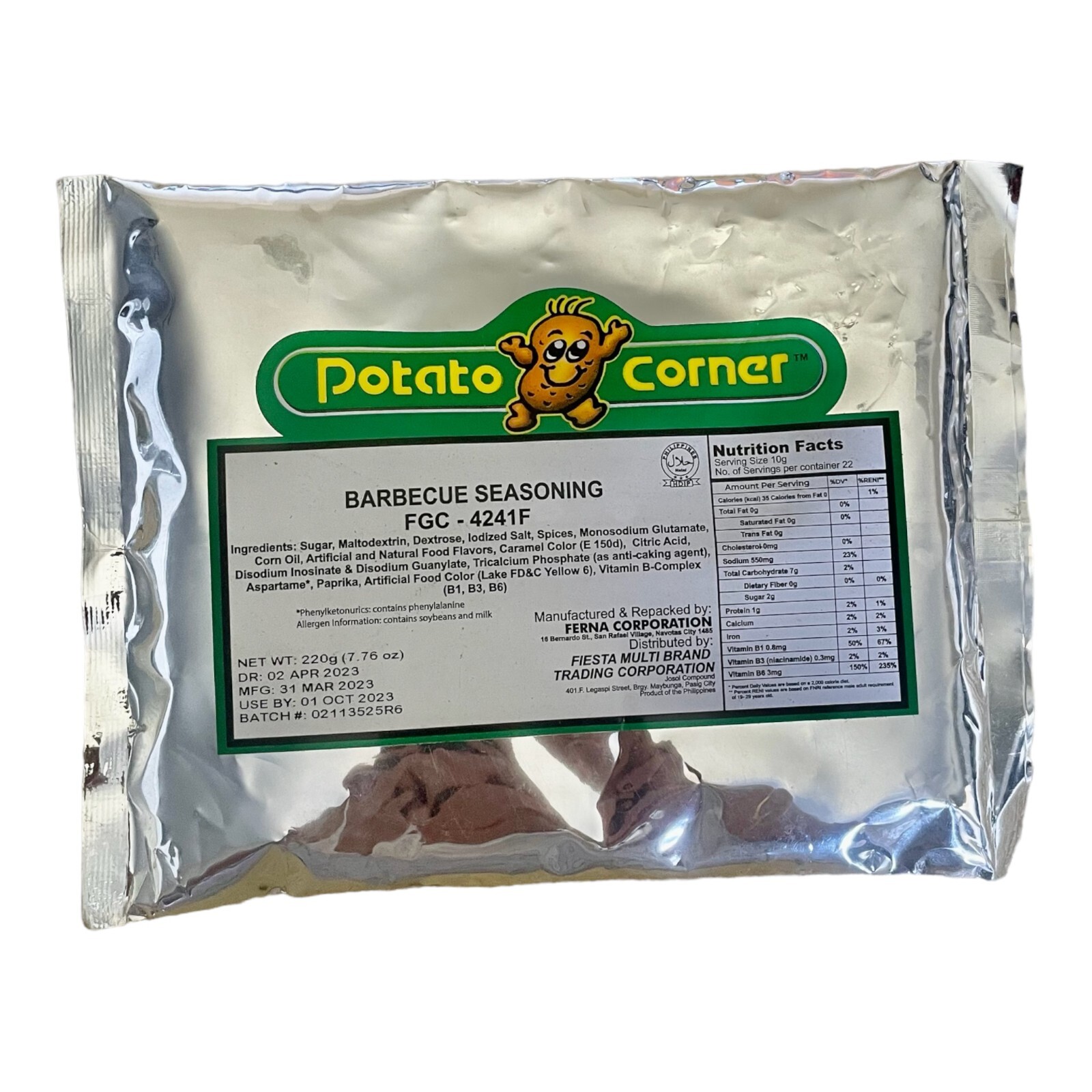 Potato Corner Barbecue (BBQ) Fries Seasoning Powder 220GRAMS