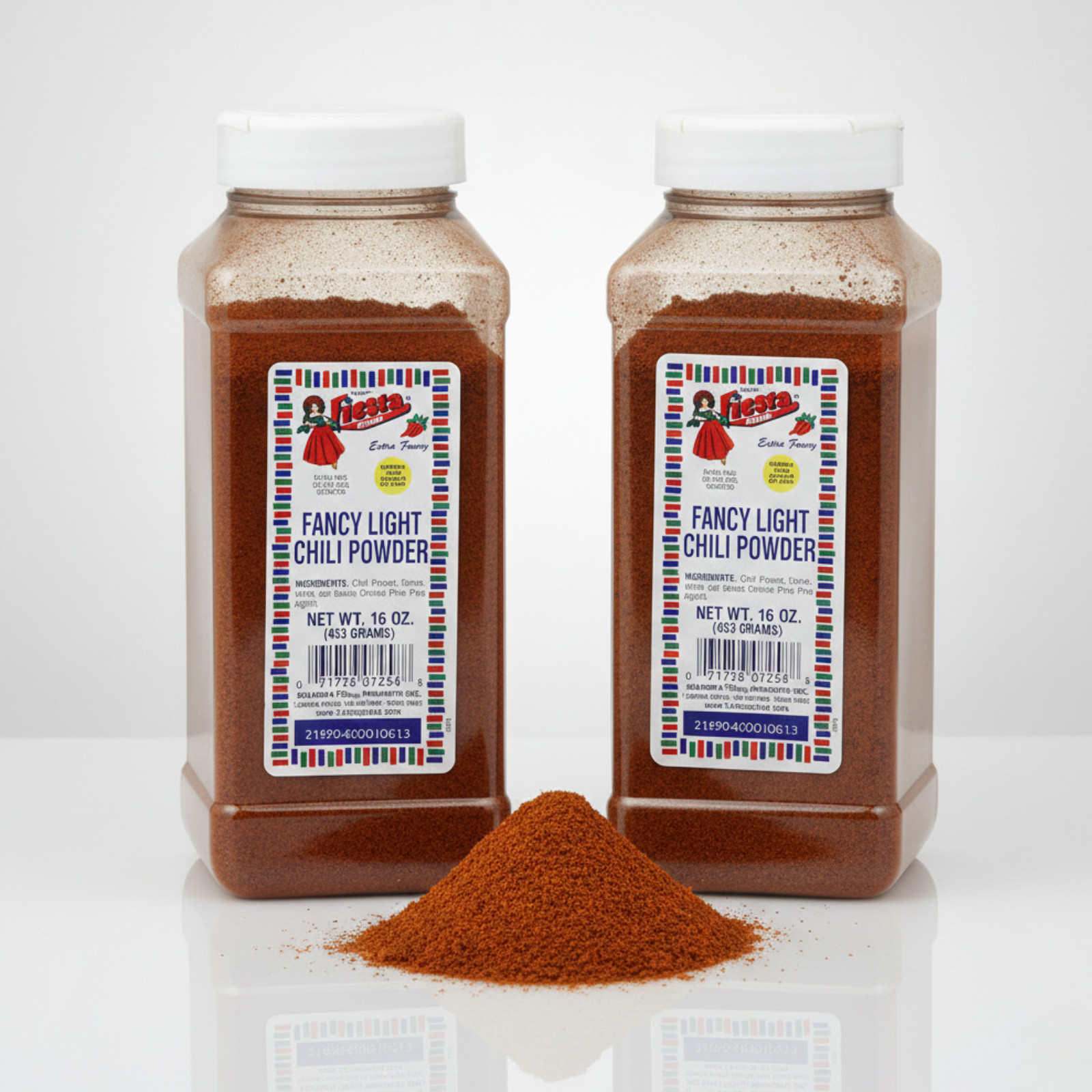 2 PACK Bolner’s Fiesta Fancy Light Chili Powder 16 oz Large Bottles Texas Mild