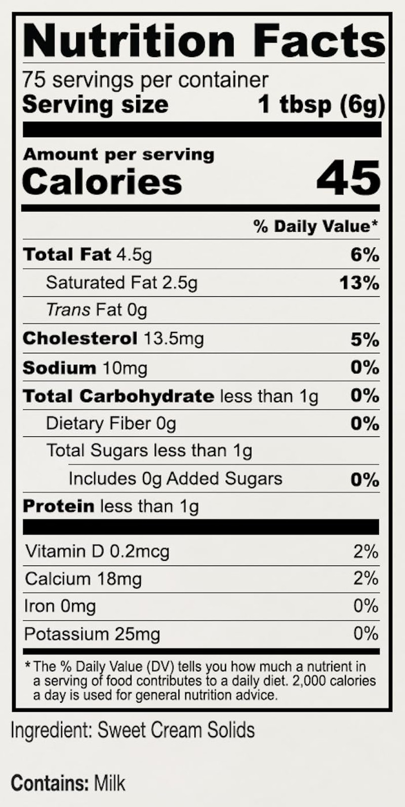 Heavy Cream Powder, 1 Lb, Gluten Free, Non-Gmo, Keto Friendly, Product of USA