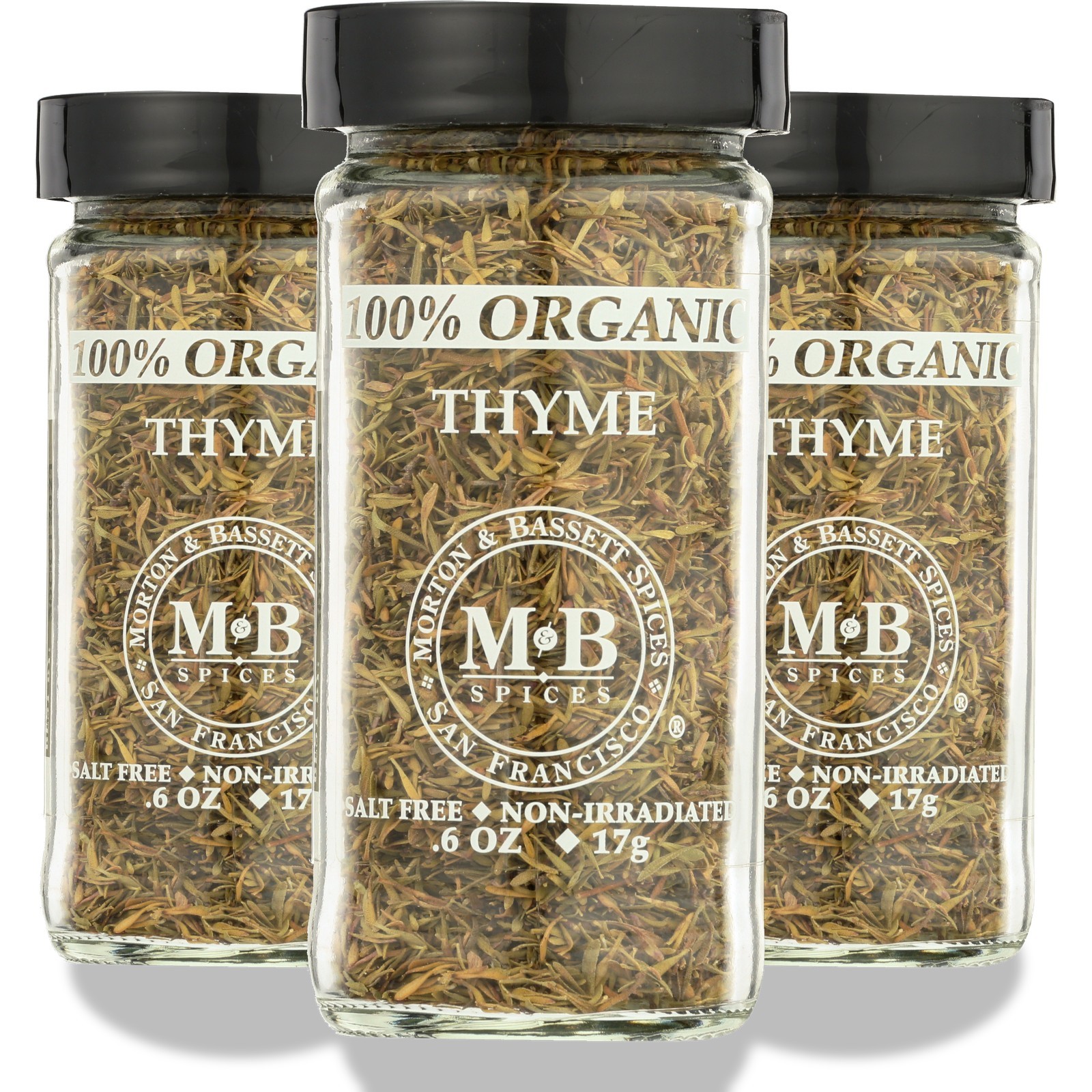 Organic Thyme Spice By Morton & Bassett 0.6 Oz Jar 6 3 Pack