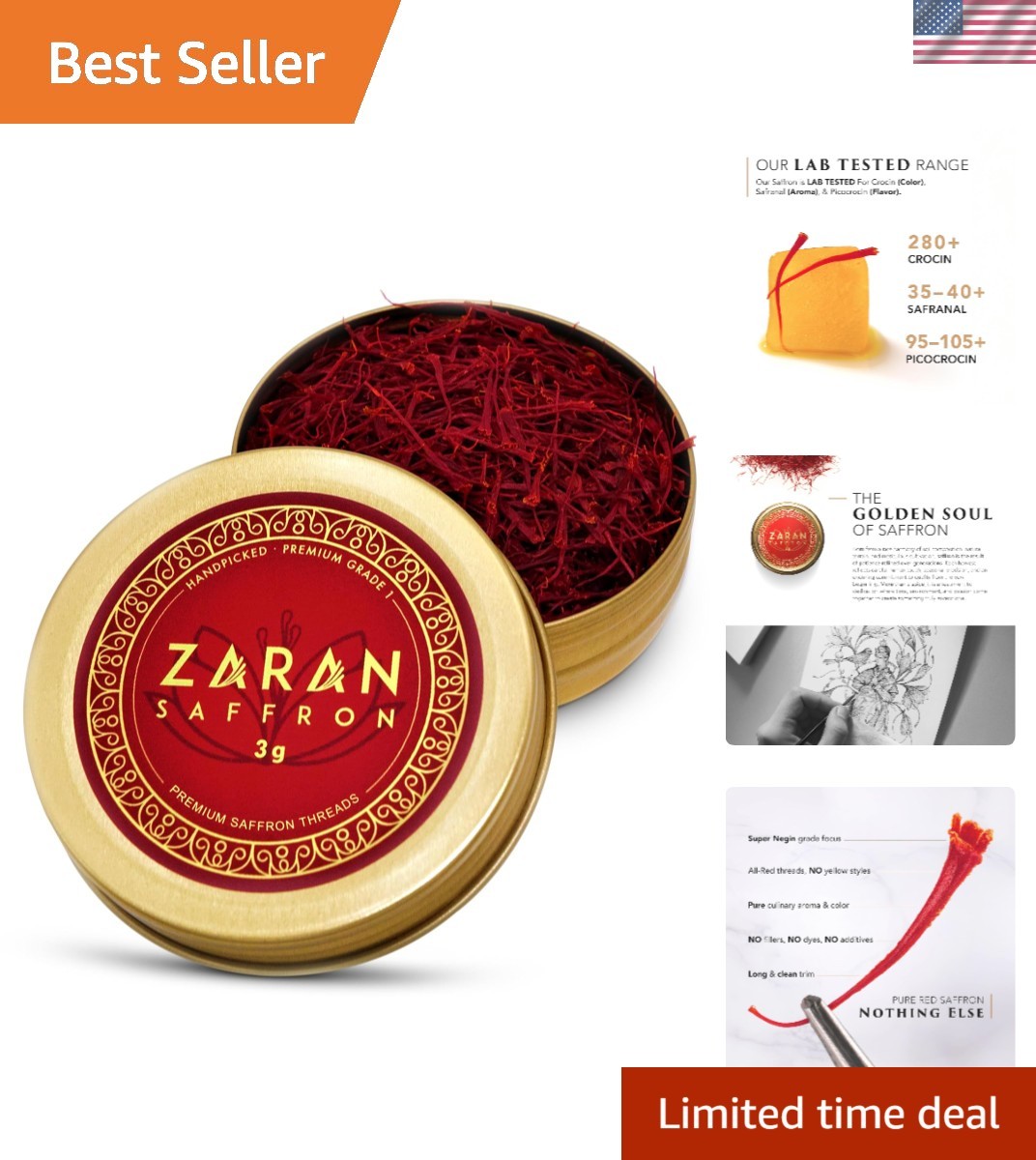 Gourmet 3g Saffron Threads in Luxurious Packaging – Perfect for Culinary Gifts