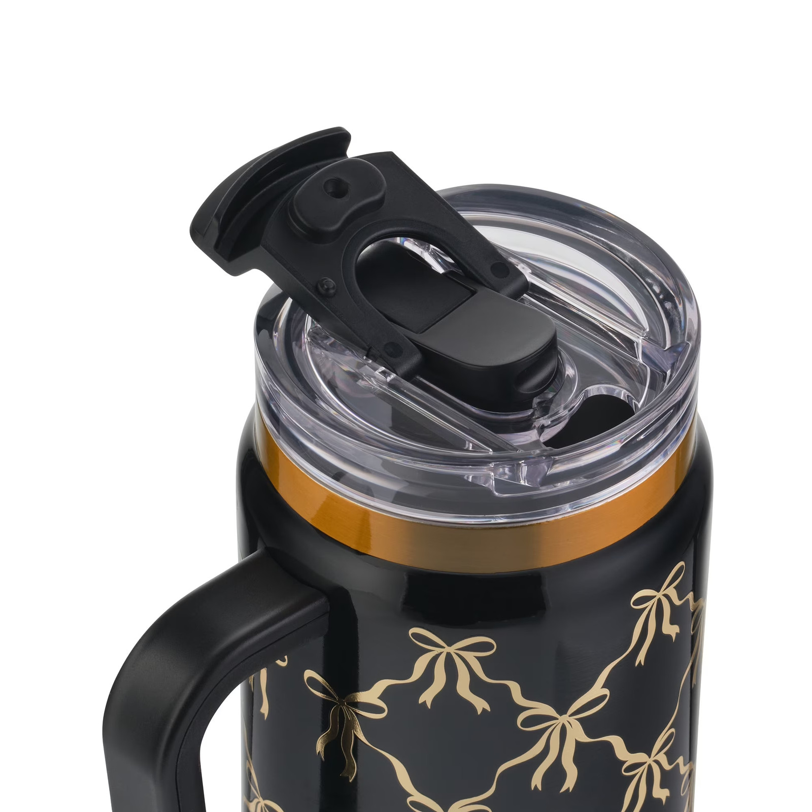 Thyme & Table 32oz Stainless Steel Luna Tumbler with Handle and Dual Straw Lid,