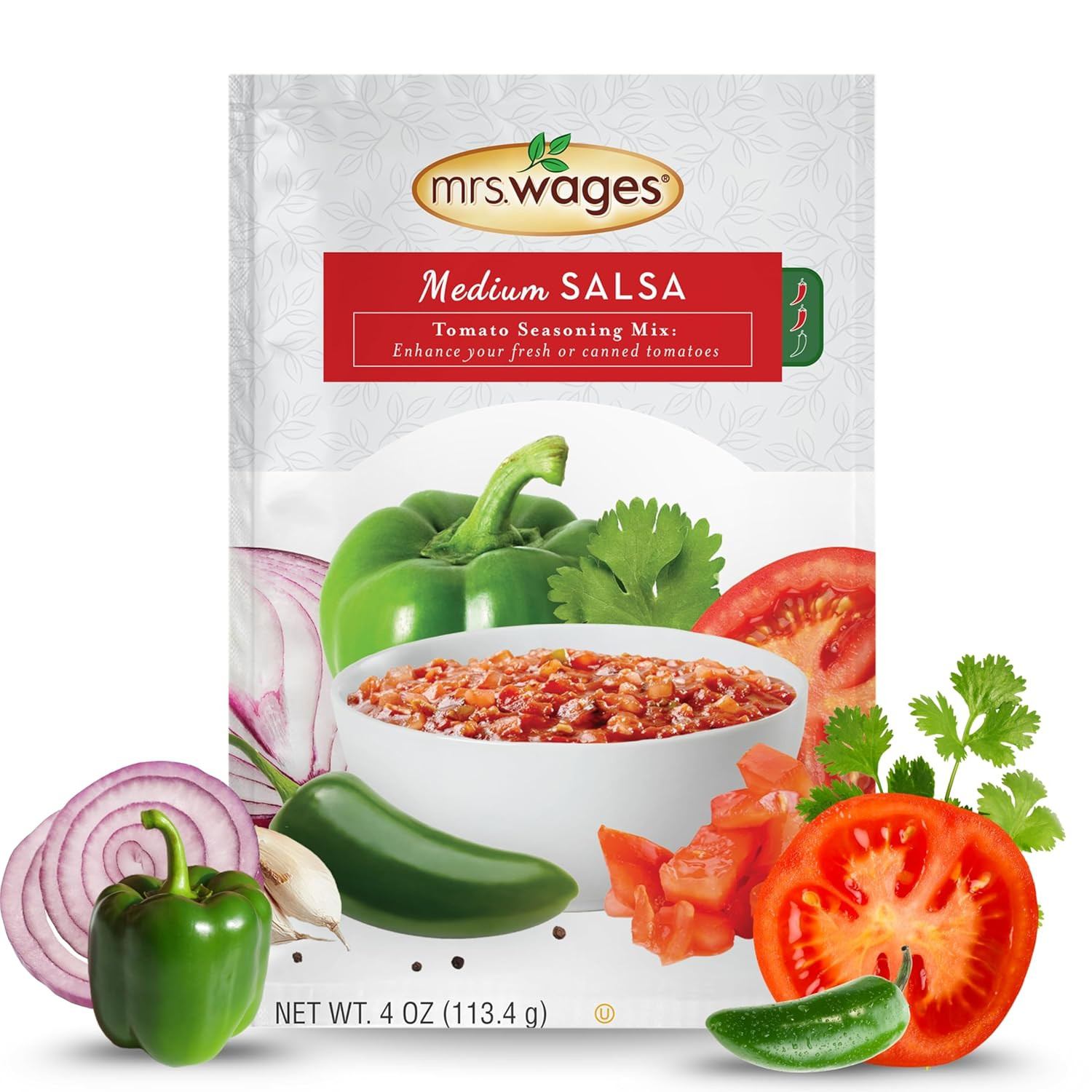 Mrs. Wages Medium Salsa Canning Mix, Easy-To-Use, Simple Homemade Salsa, Flavorf