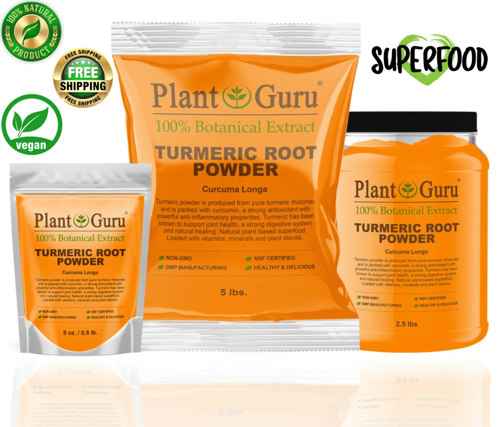 Turmeric Root Powder 2lb. Curcumin Curcuma Longa Pure Raw Natural Tumeric Spice