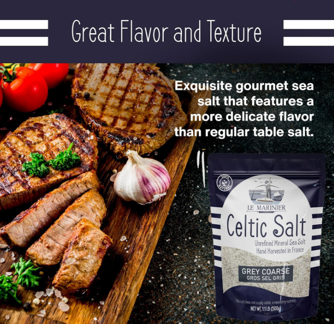 Light Grey Celtic Sea Salt Natural No Additives Hand Harvested Resealable Bag