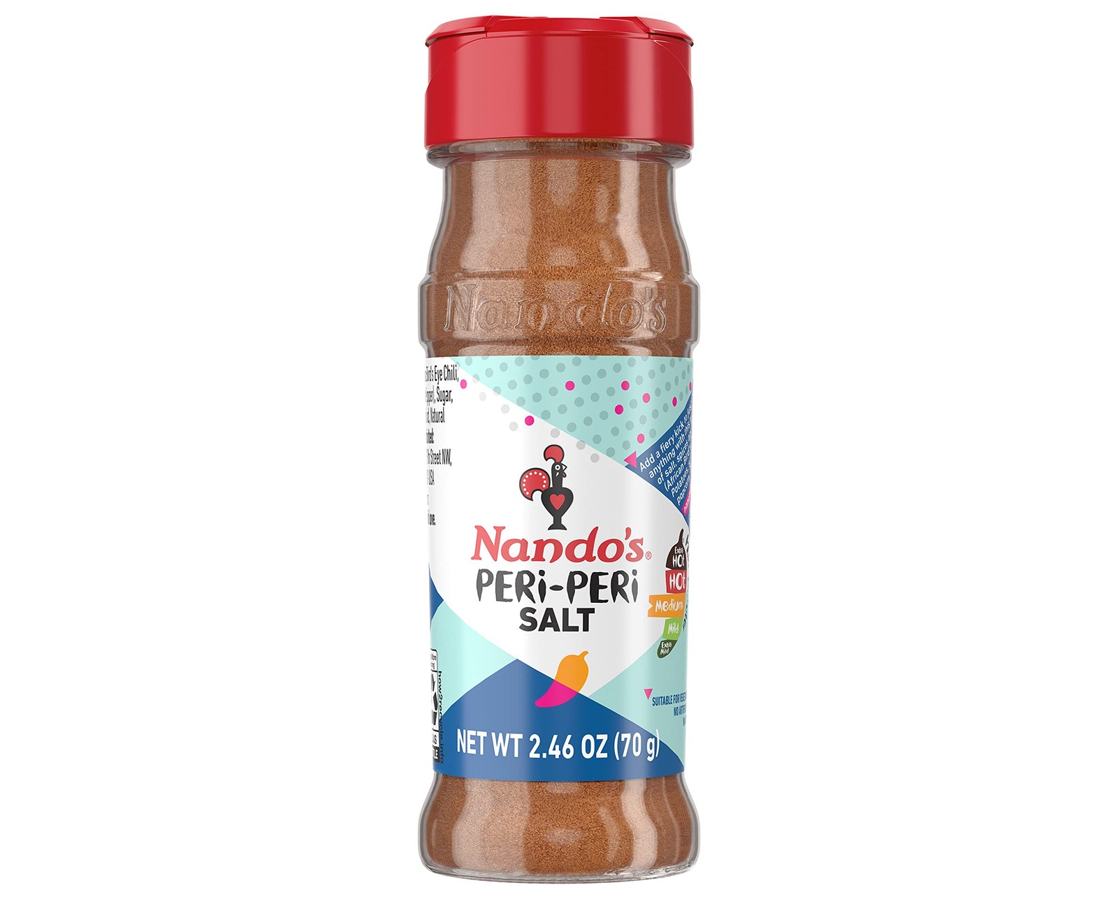 Nando’s PERi PERi Salt 2.45 Ounce Medium Heat Seasoning for Chips Meats Veggies