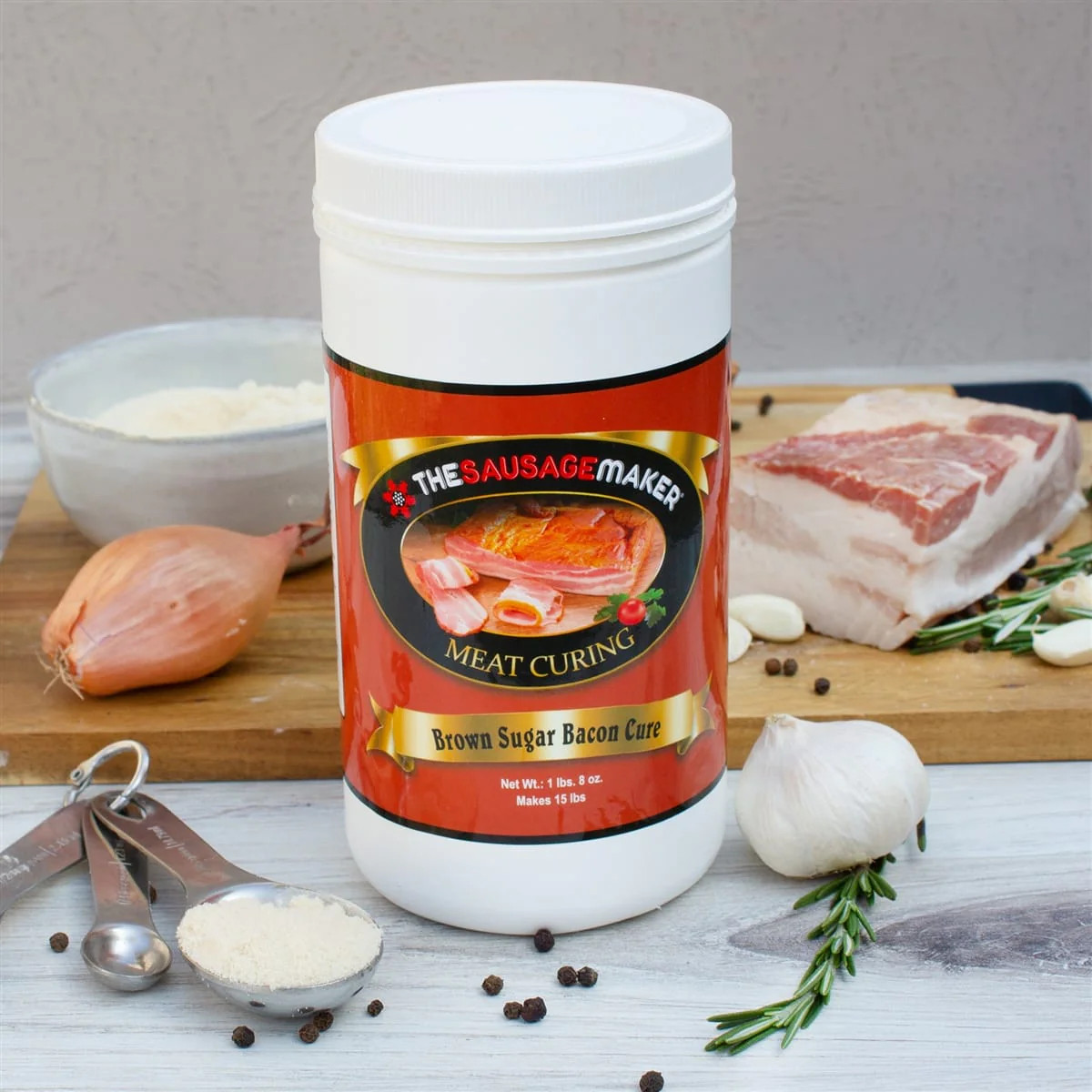 Brown Sugar Bacon Cure 1 lb 8 oz Cures 15 lbs Pork Belly – The Sausage Maker