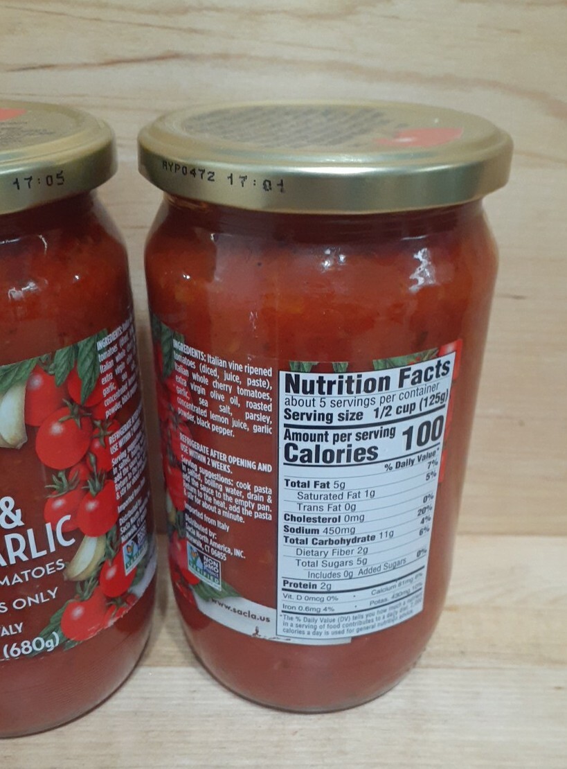 2 JARS: SACLA ITALIA Whole Cherry Tomatoe ROASTED GARLIC Sauce 24z NON GMO ITALY
