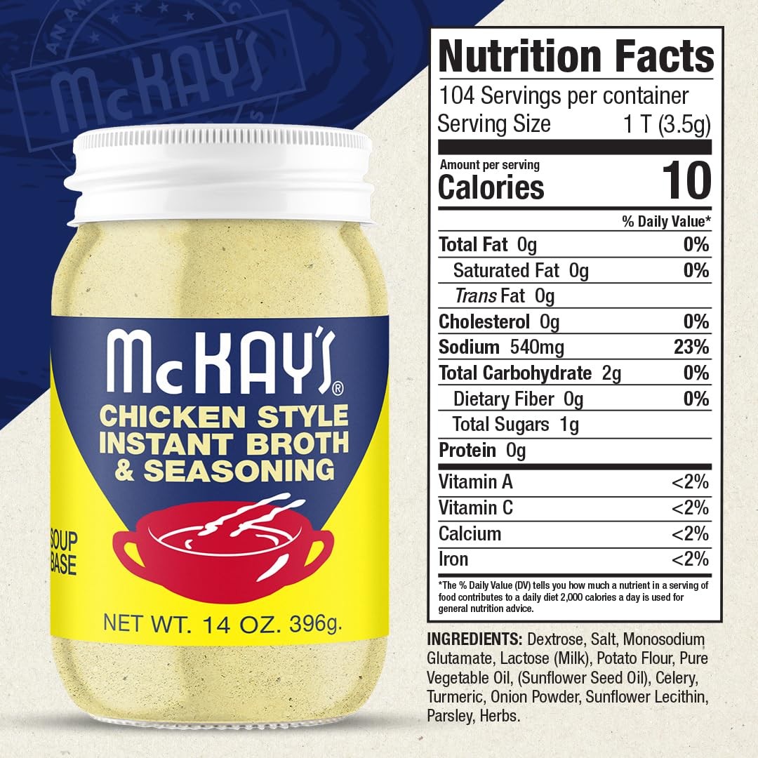 McKay’s Chicken Flavored Soup Seasoning, Gluten Free, Vegetarian Instant Brot…