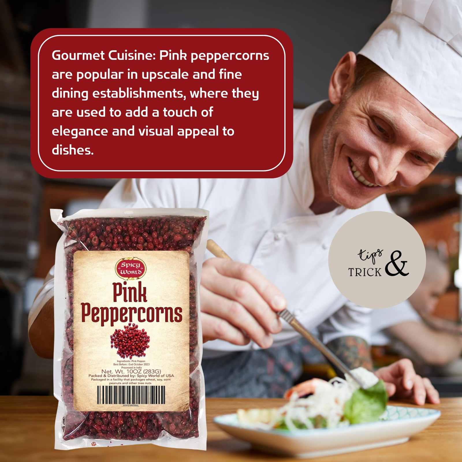 Spicy World Pink Peppercorns 10 oz – Exquisite Flavor, 10 Ounce (Pack of 1)
