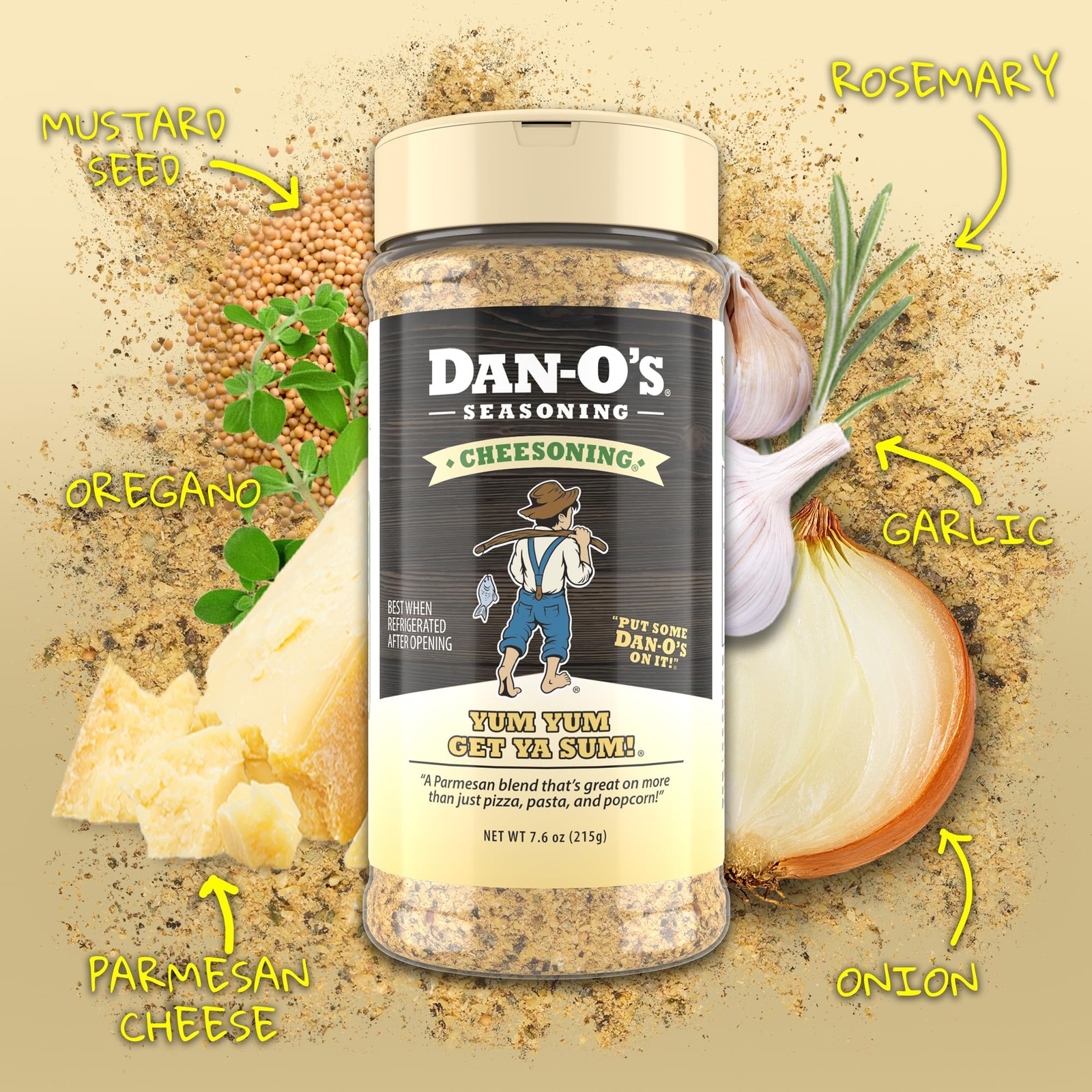 Dan-O’s Cheesoning Seasoning, 7.6 oz Bottle, All Purpose Seasoning for Pizza,…