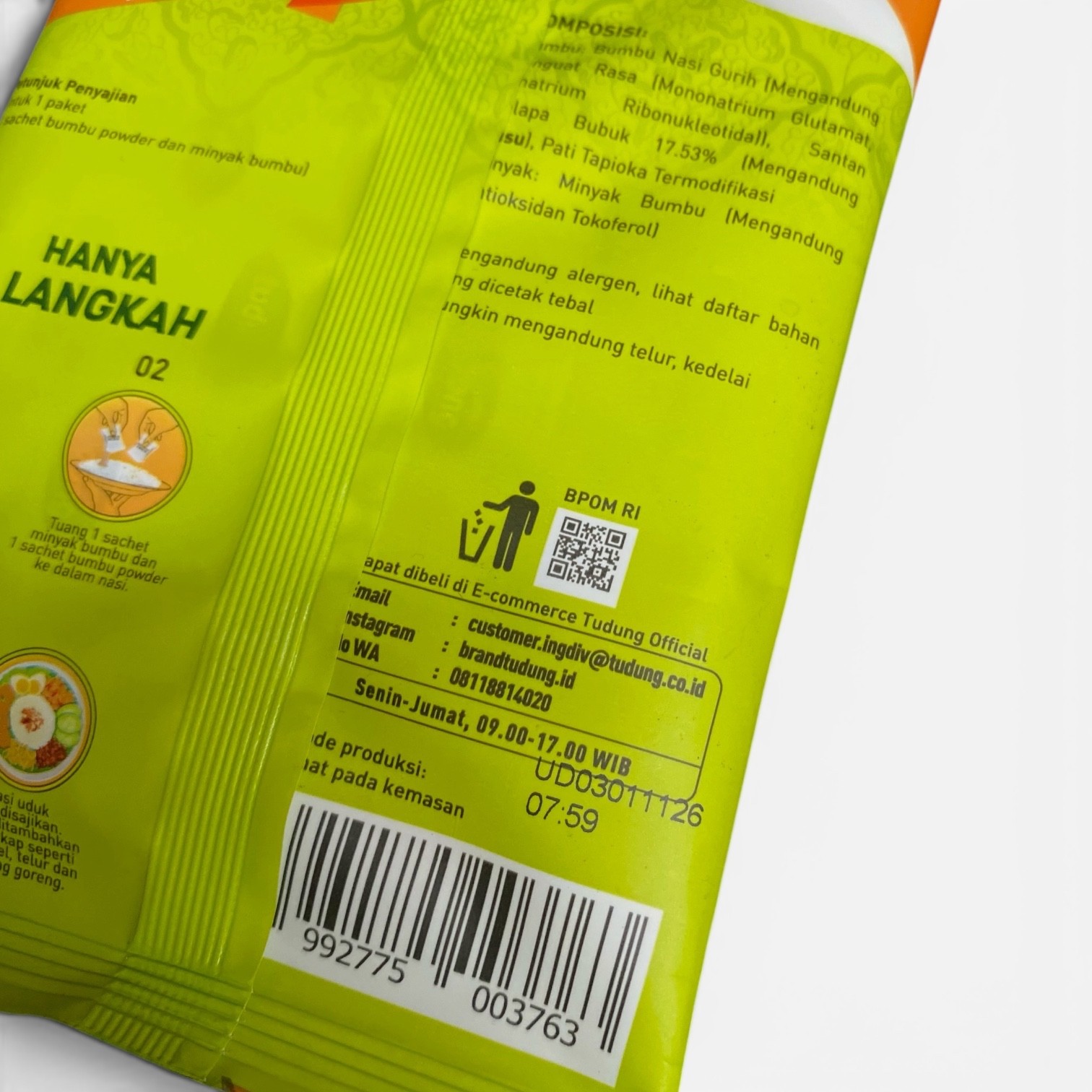 Authentic Indonesian Tudung Coconut Rice Seasoning (Pack of 5) – 27g