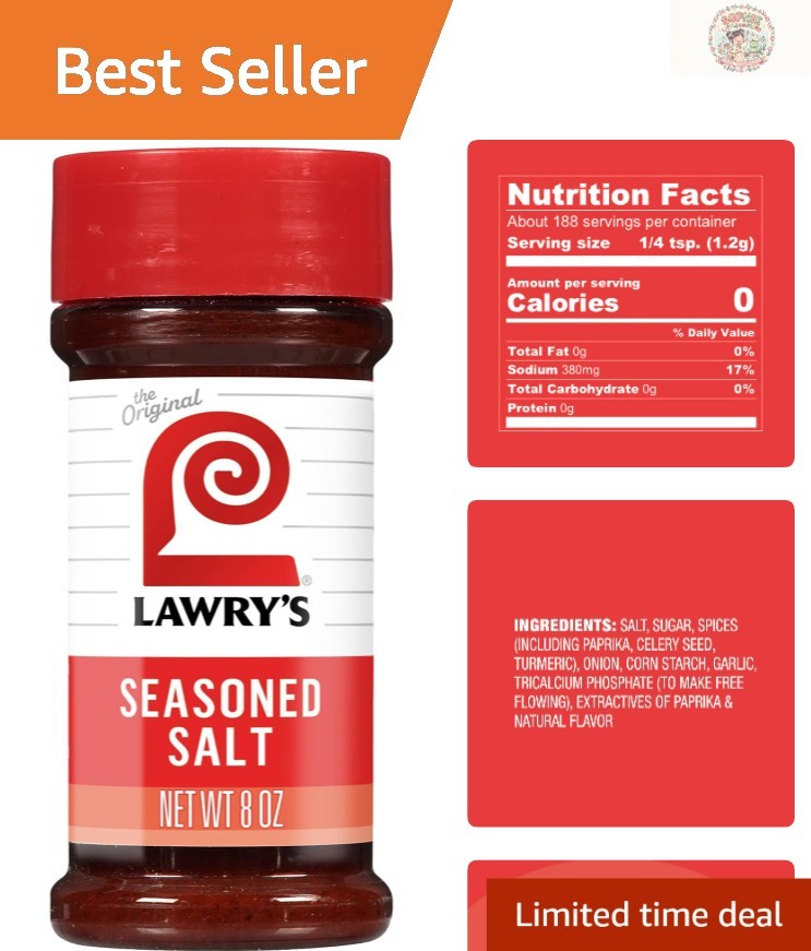 Convenient Lawry’s Seasoned Salt, 8 oz – Essential Flavoring for Every Kitchen