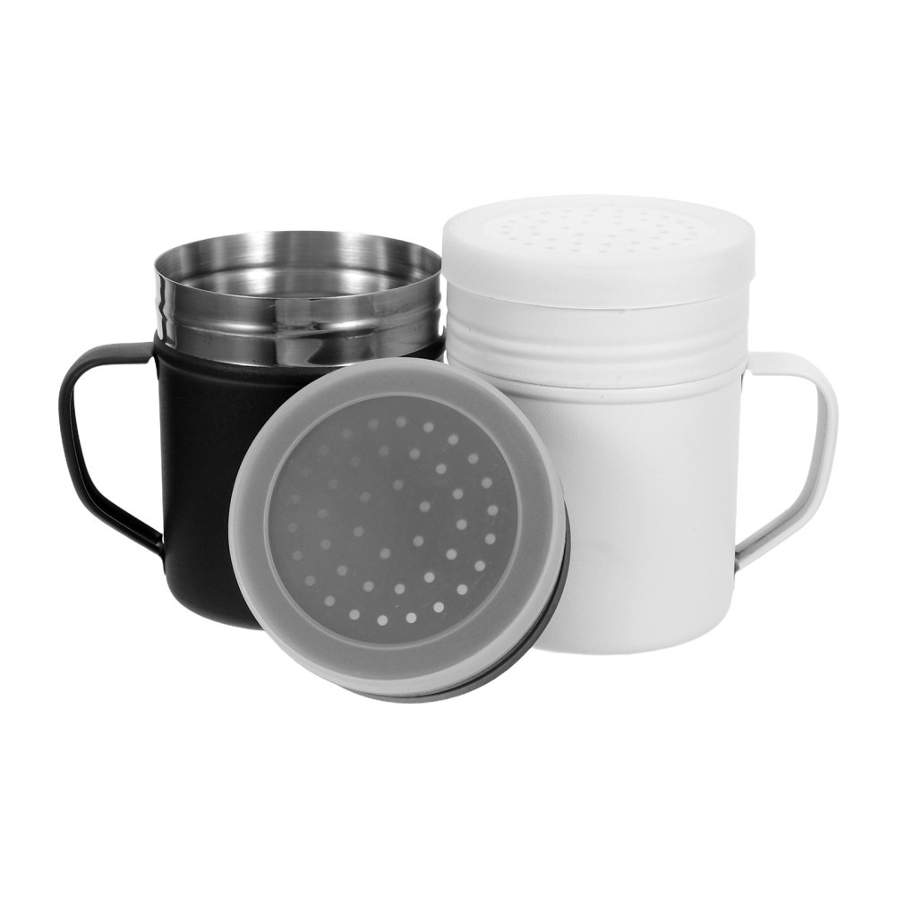 2pcs Stainless Steel BBQ Seasoning Shaker Bottle with Fine Mesh Lid & Handle,