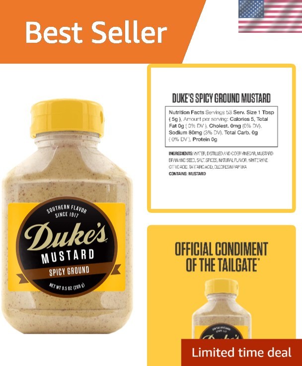 Enhance Your Dishes with Duke’s 9.5 oz Spicy Ground Mustard – Kosher & Versatile