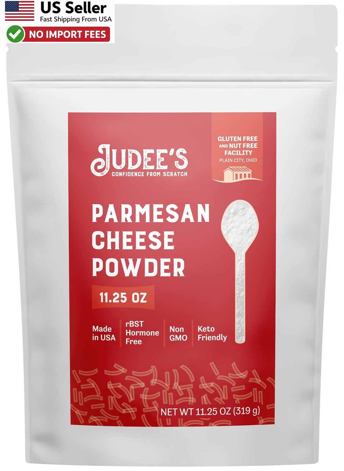 Judee’s Gluten Free Parmesan Cheese Powder Savory Seasoning 11.25 Oz Pouch USA