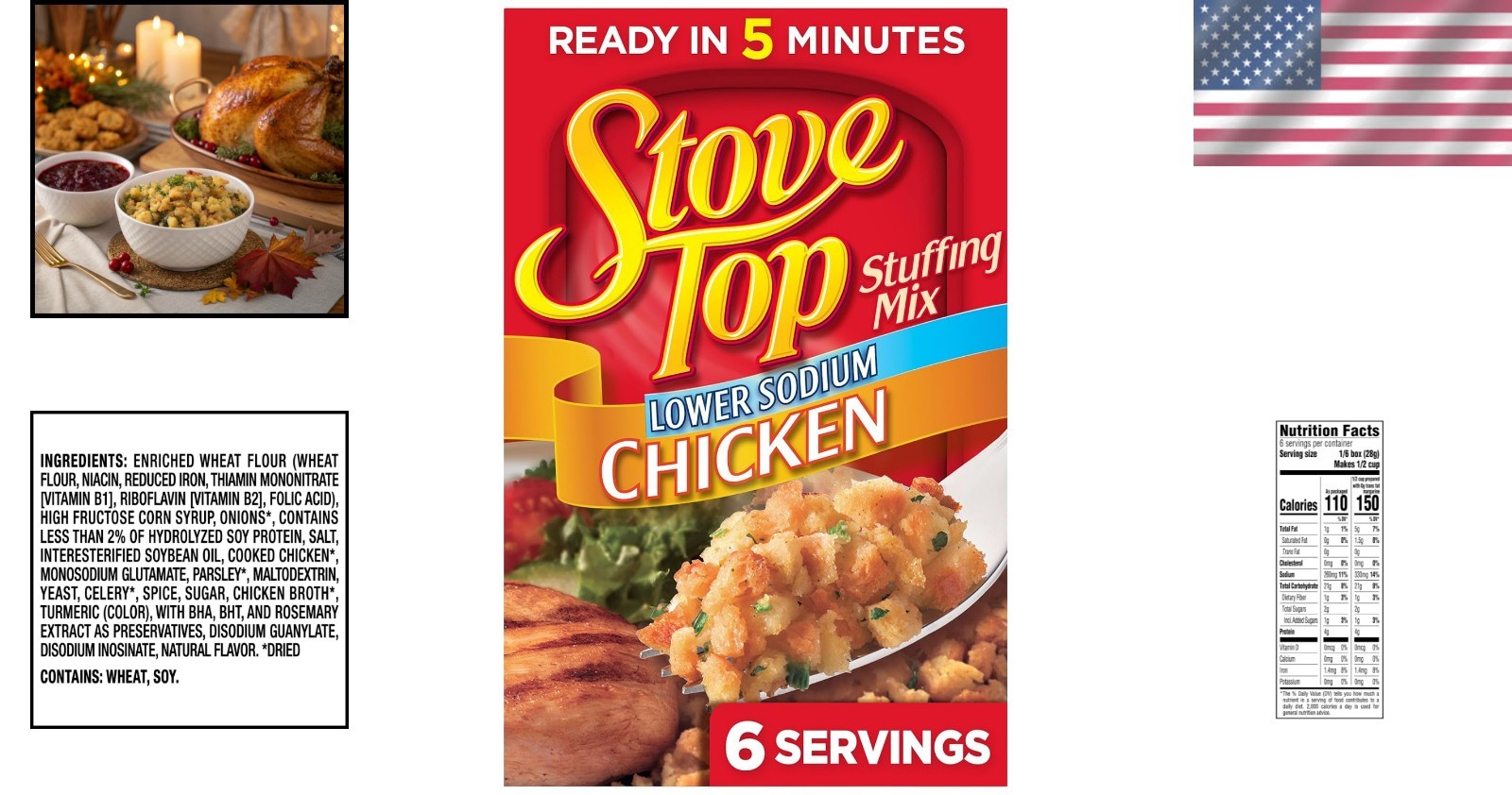 Kraft 6 Oz Lower Sodium Chicken Stuffing Mix – Healthy & Delicious Side Dish