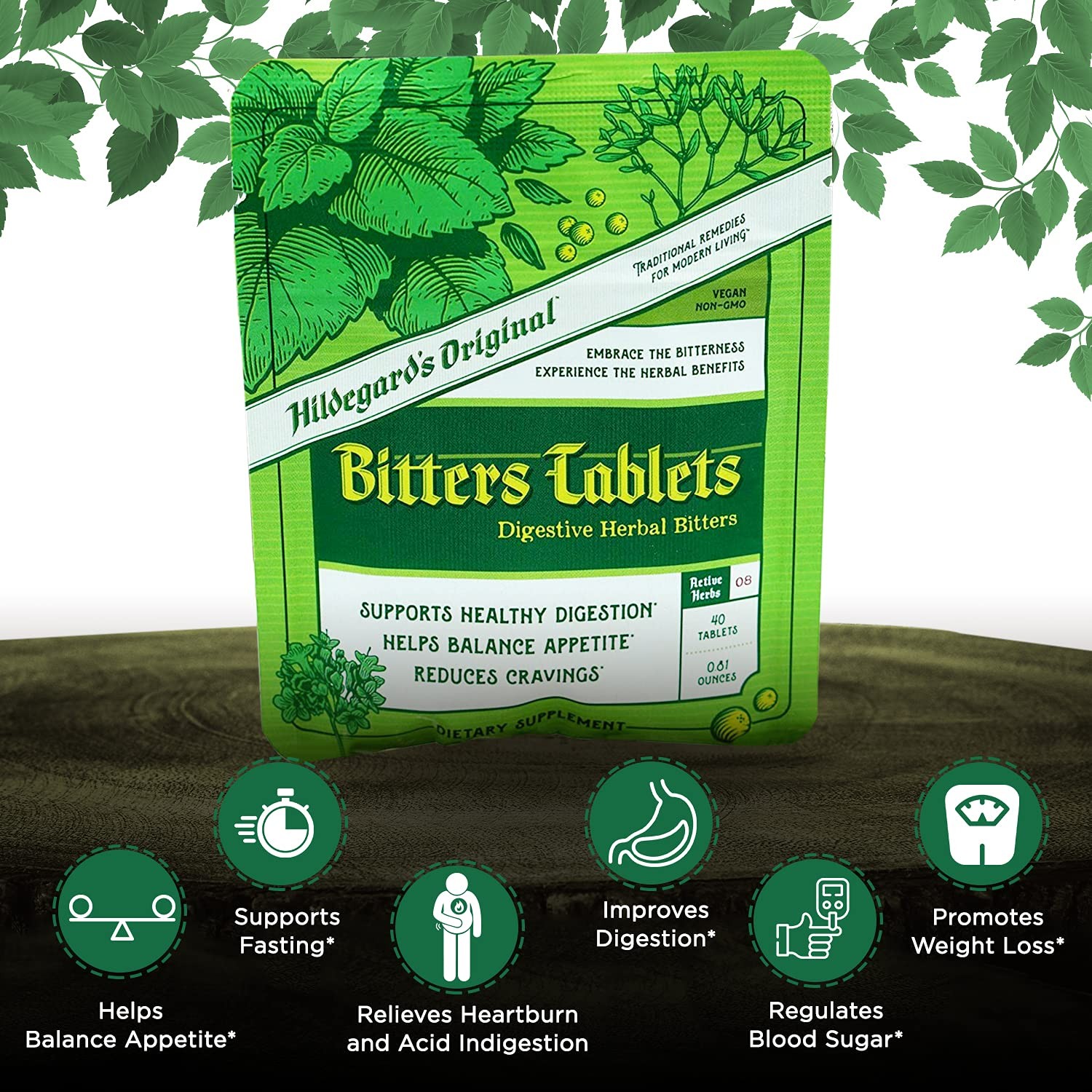 Hildegard’s Original Digestive Bitters Tablets (40ct) — 40 Count (Pack of 1)