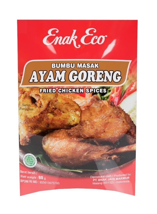 Enak Eco, Indonesian Seasoning, Bumbu Masak, Ayam Goreng, 80g (Pack of 1)
