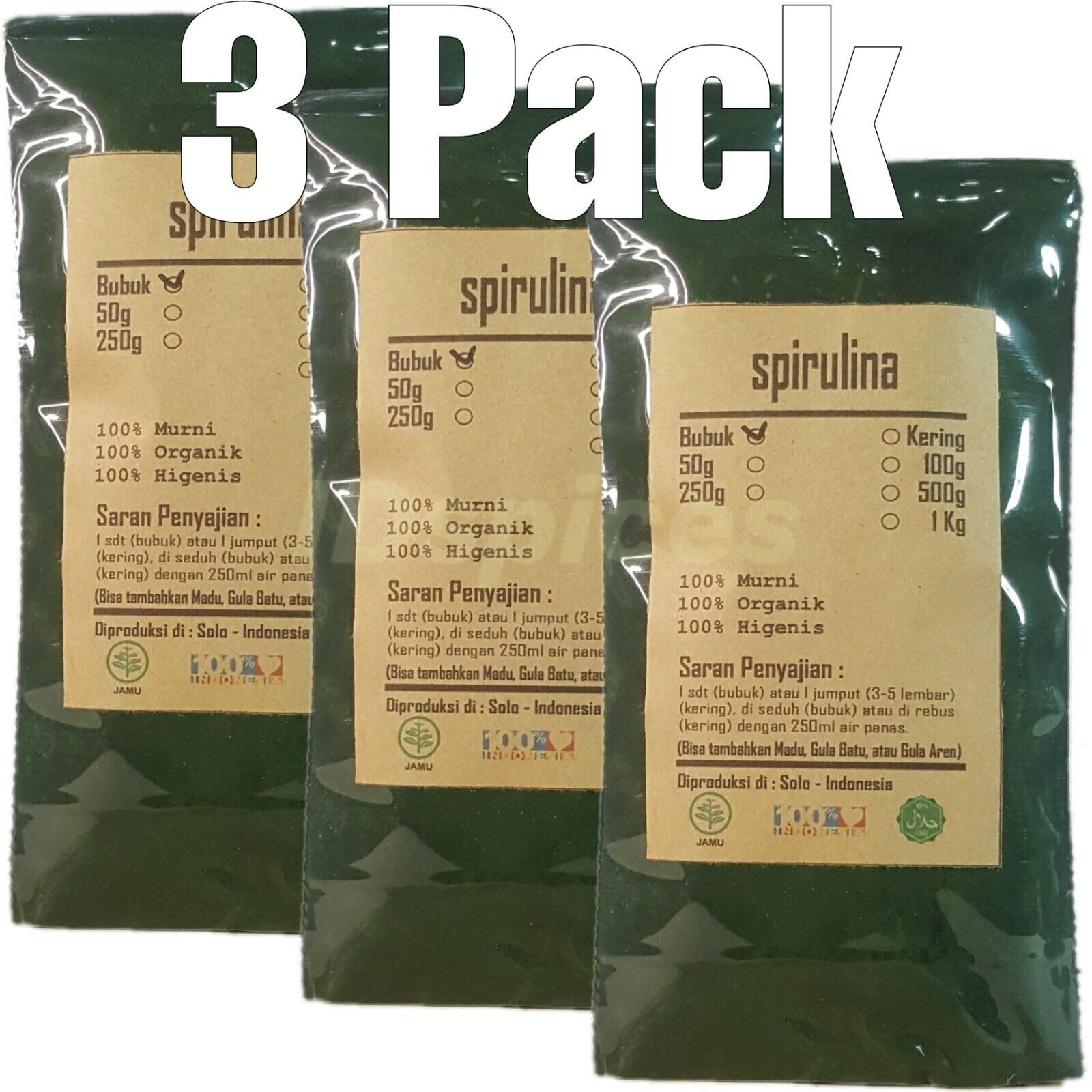3x Spirulina Powder Arthrospira Platensis Organic Herb Spices Fresh Pure Premium