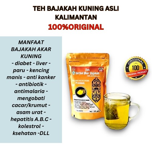Teh Bajakah Kuning 25 tea bags herbal root infusion eco conscious flavor