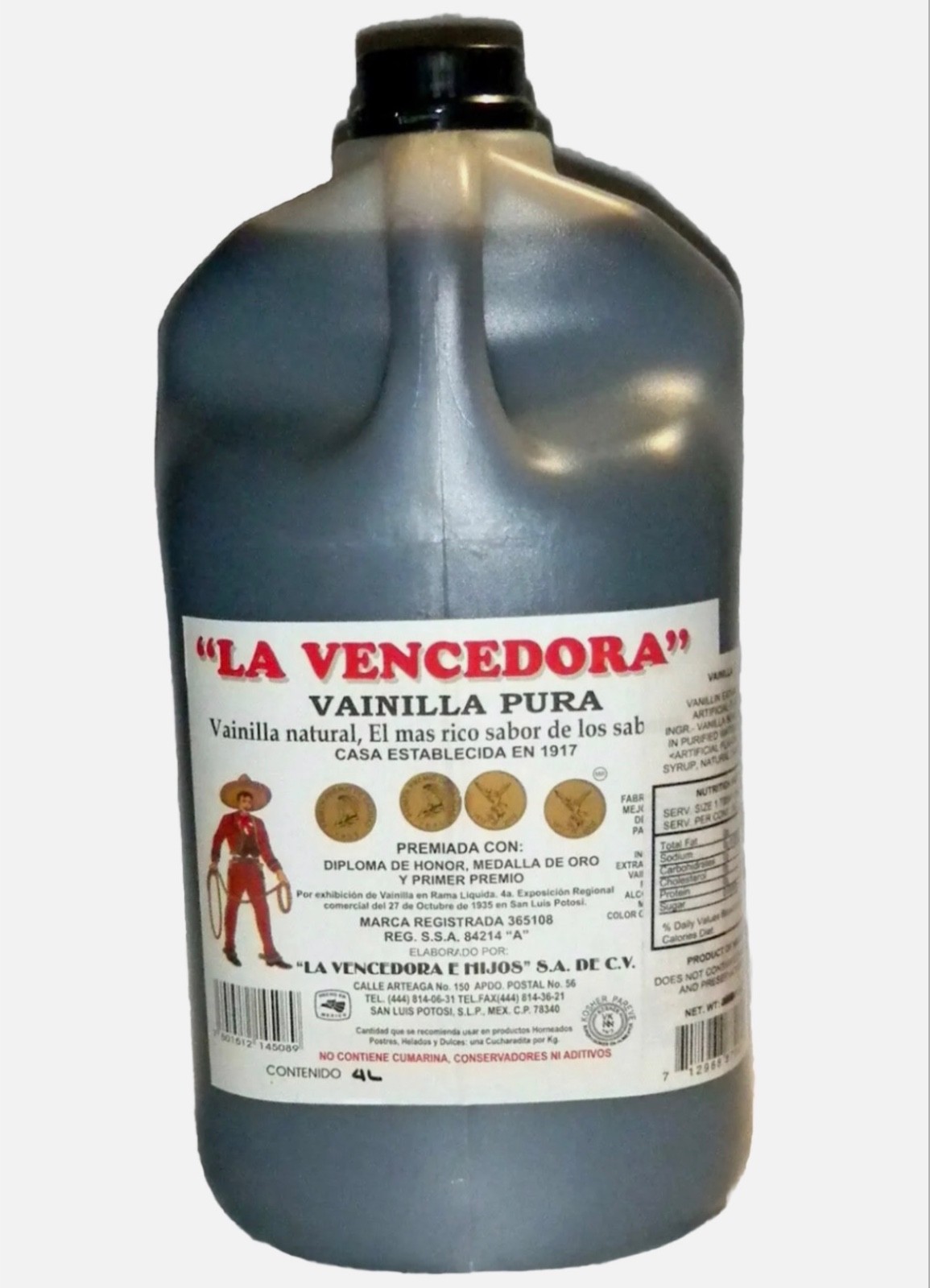 La Vencedora 1 Gallon 4 Liters Mexican Vanilla From Mexico
