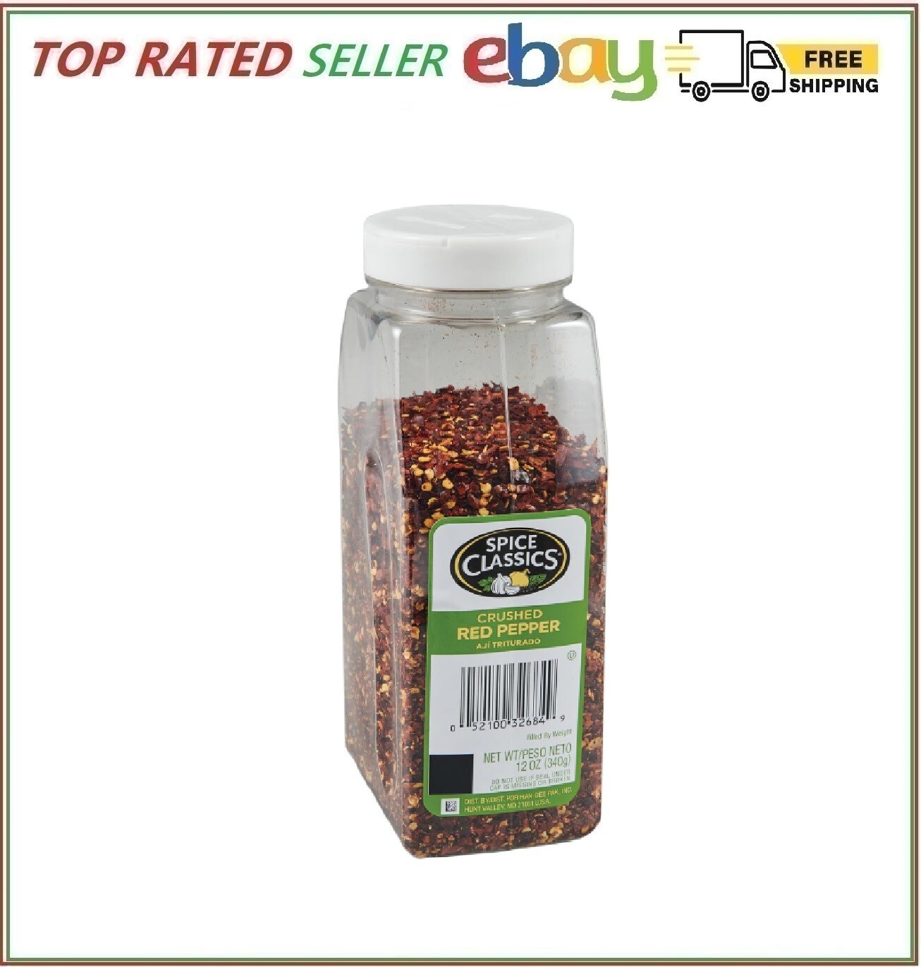 Crushed Red Pepper Flakes 12 oz – Dried Chili Pepper for Pizza, Chowder, Seafood