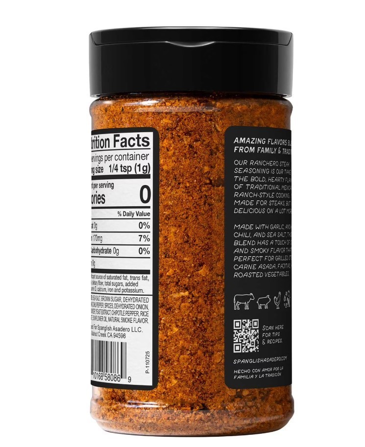 Spanglish Asadero Tex-Mex Chicken & Steak Seasoning 11.6 oz Mexican