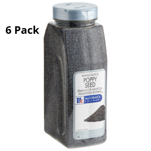 Culinary Whole Dutch Poppy Seeds for Baked Goods and Dressings 20 oz 6 Pack