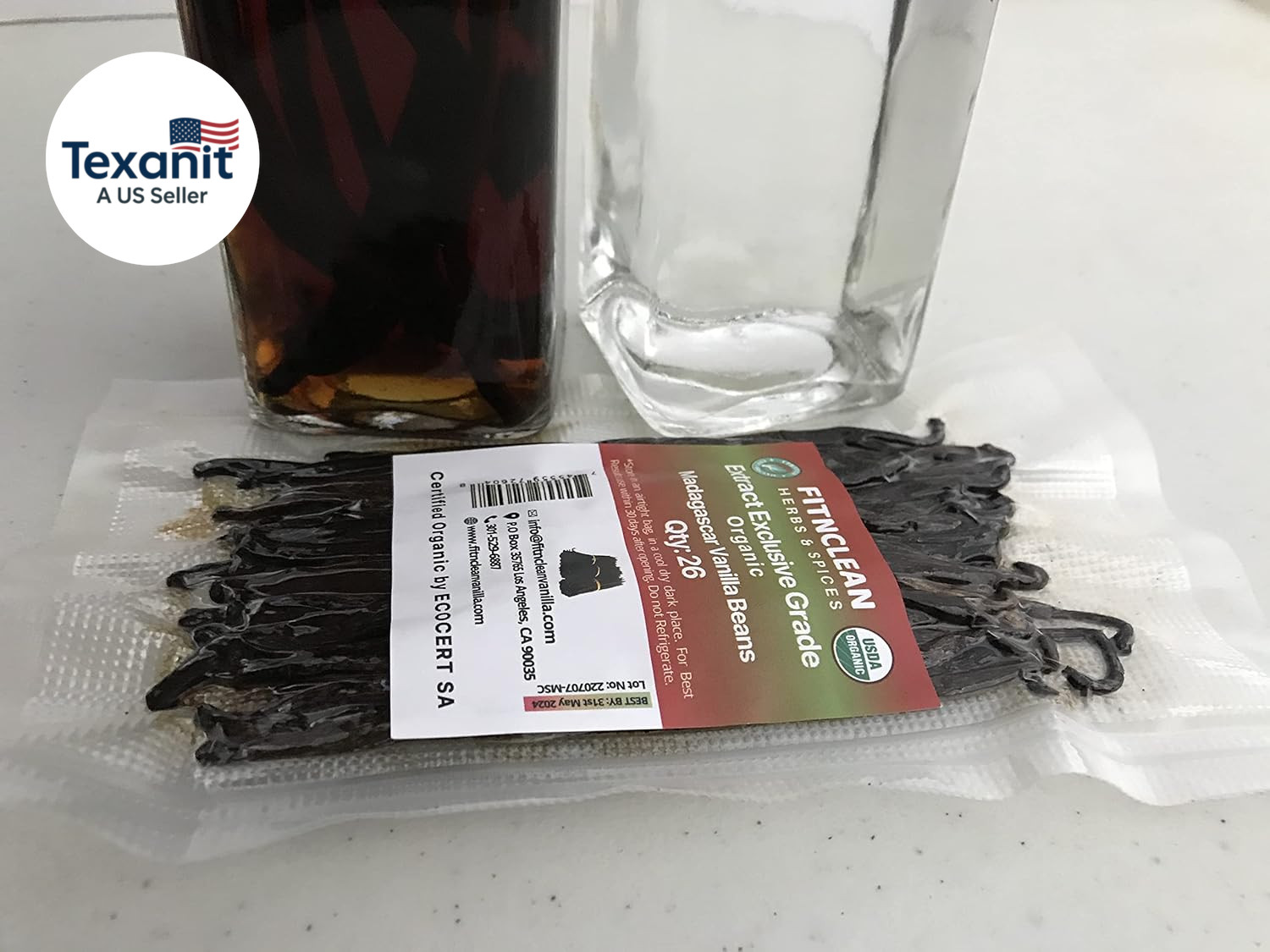 26 Organic Madagascar Vanilla Beans Extract Exclusive Grade B| 4.5″ – 5.5″ by FI