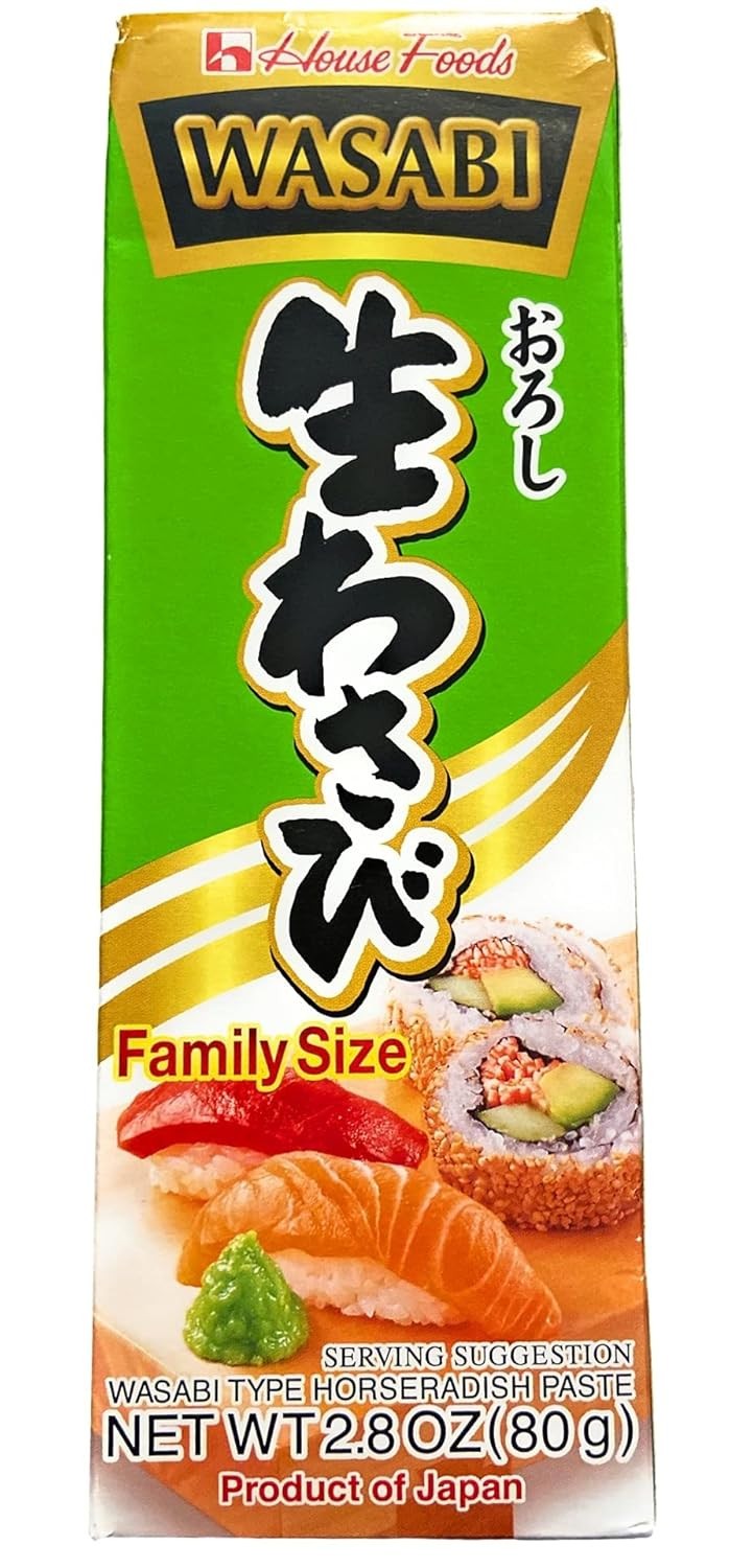 House Foods Family Size Wasabi Horseradish Paste Tube 2.8 oz (80g) Made in Japan