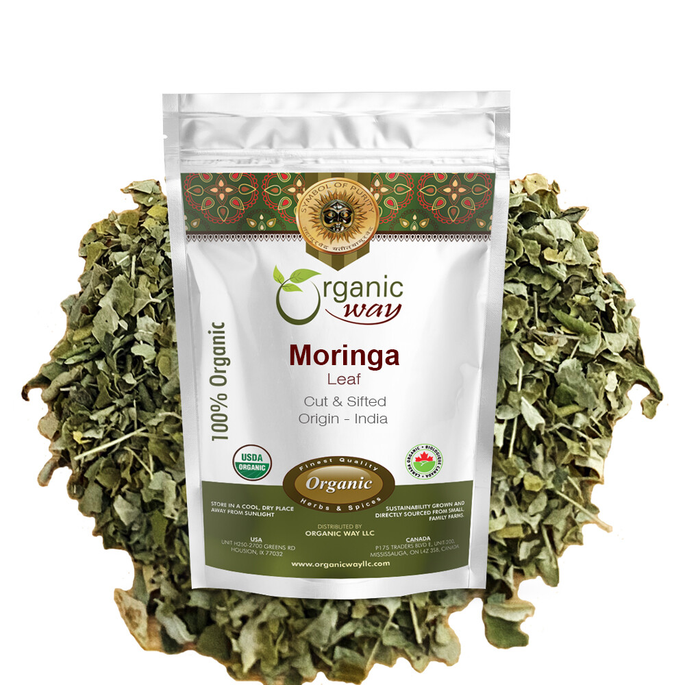 Organic Way Moringa/Drumstick Leaf Cut & Sifted – Kosher & USDA Certified