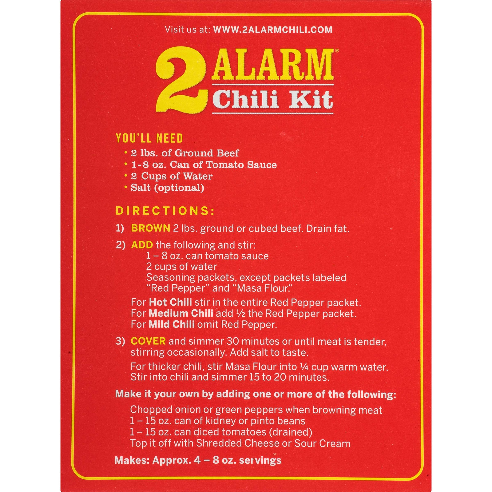 Wick Fowler’s 2Alarm Chili Kit, Texas Style Chili Seasoning Mix with Individu…