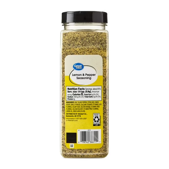 Great Value Lemon & Pepper Seasoning, 26 oz