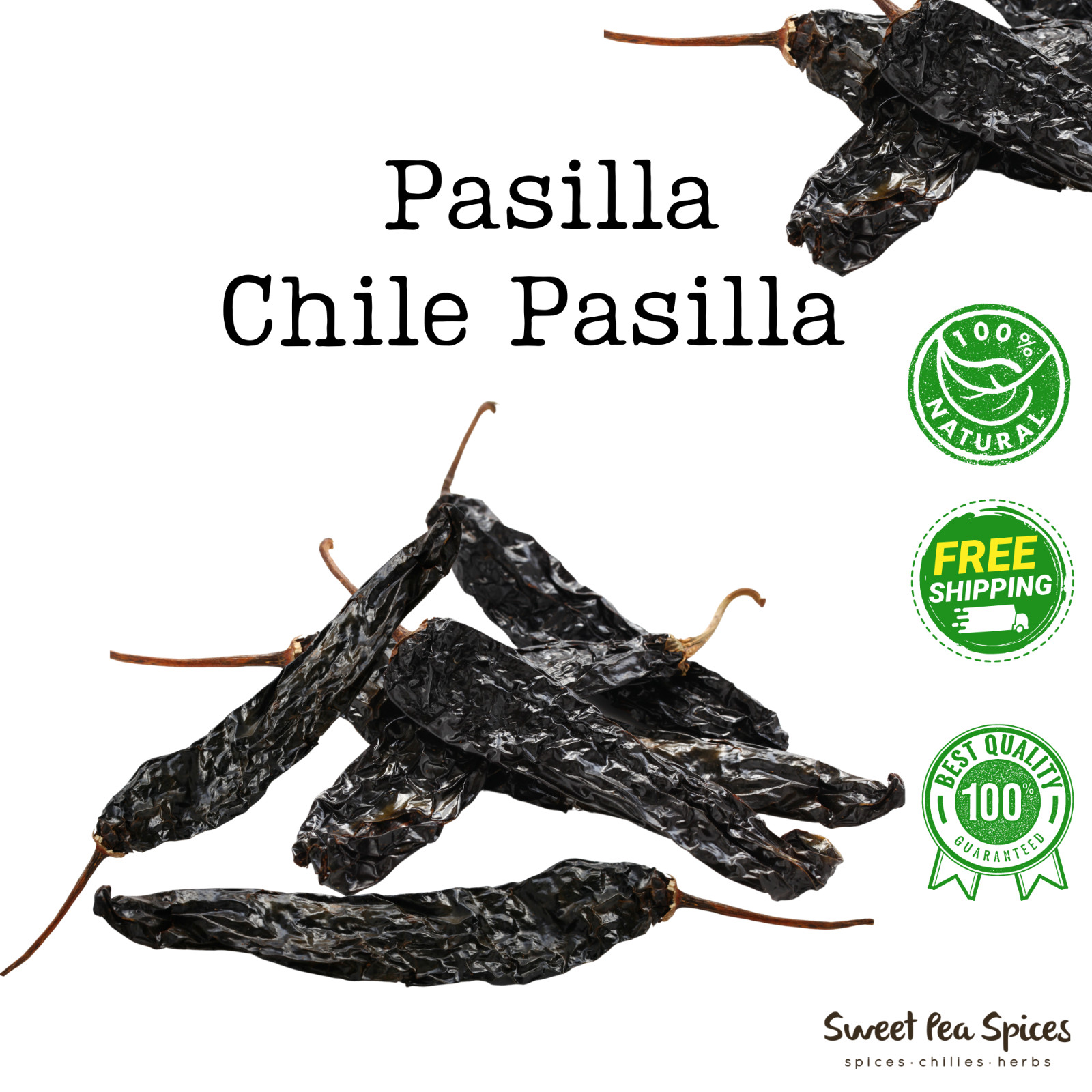 Pasilla Pepper -Dried Chile- Pasilla Negro – All Sizes – Varios Tamaños