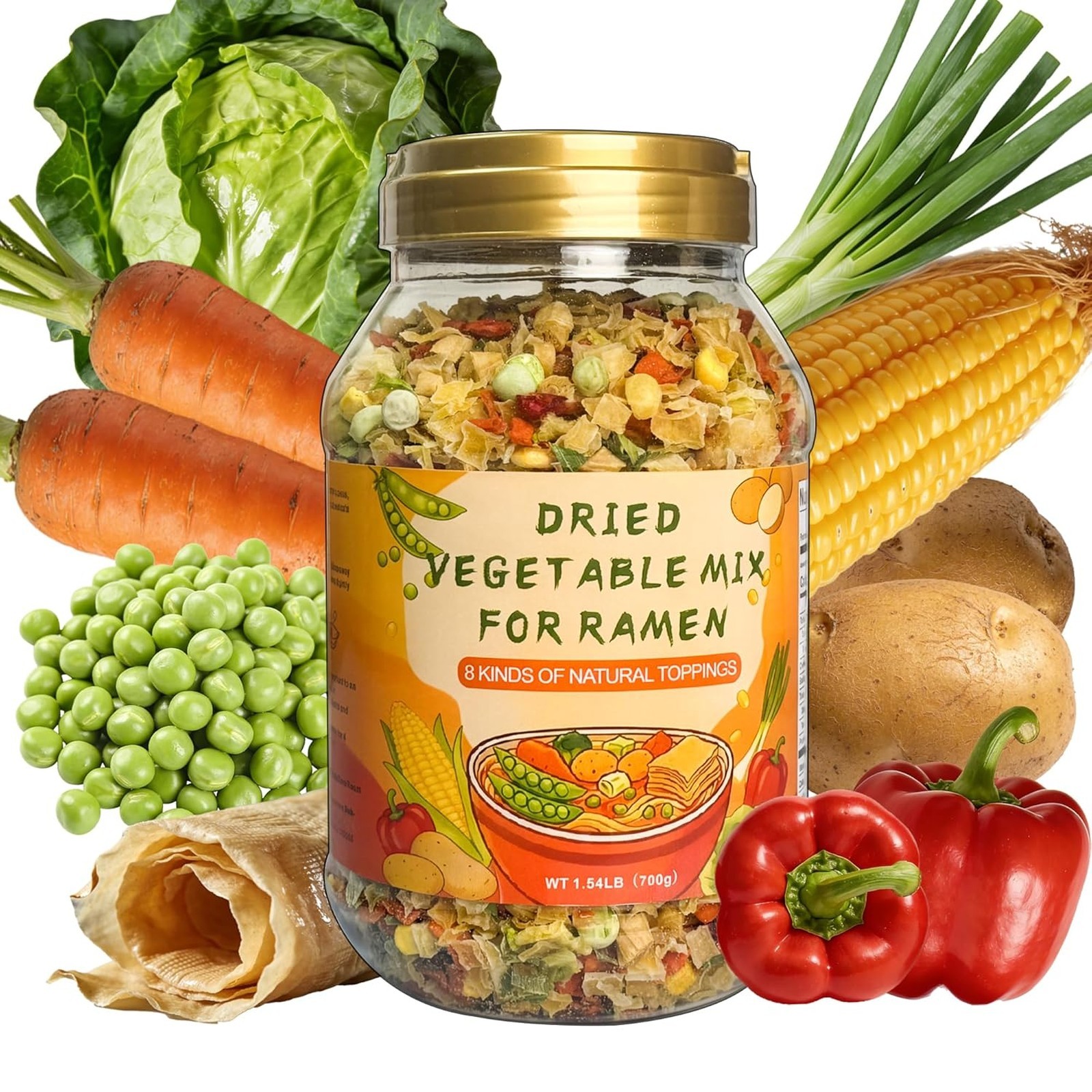 Dehydrated Soup Mix 24Oz Mixed Ramen Toppings All Natural Vegetables 700g Freeze
